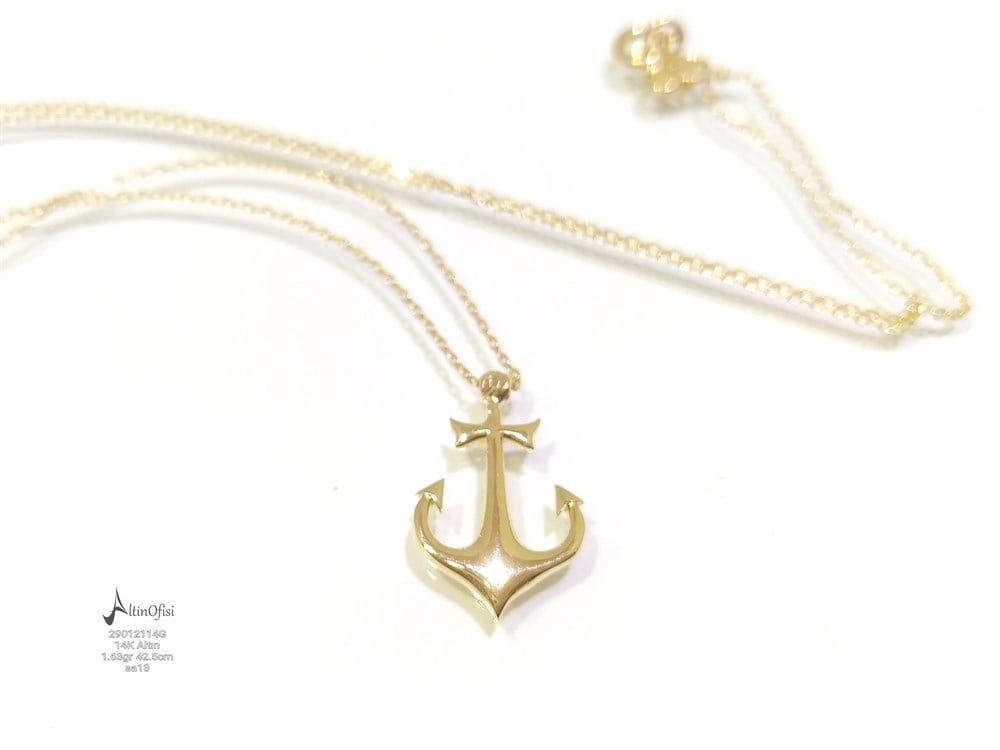 Çapa Kolye 14 AyAr Altın