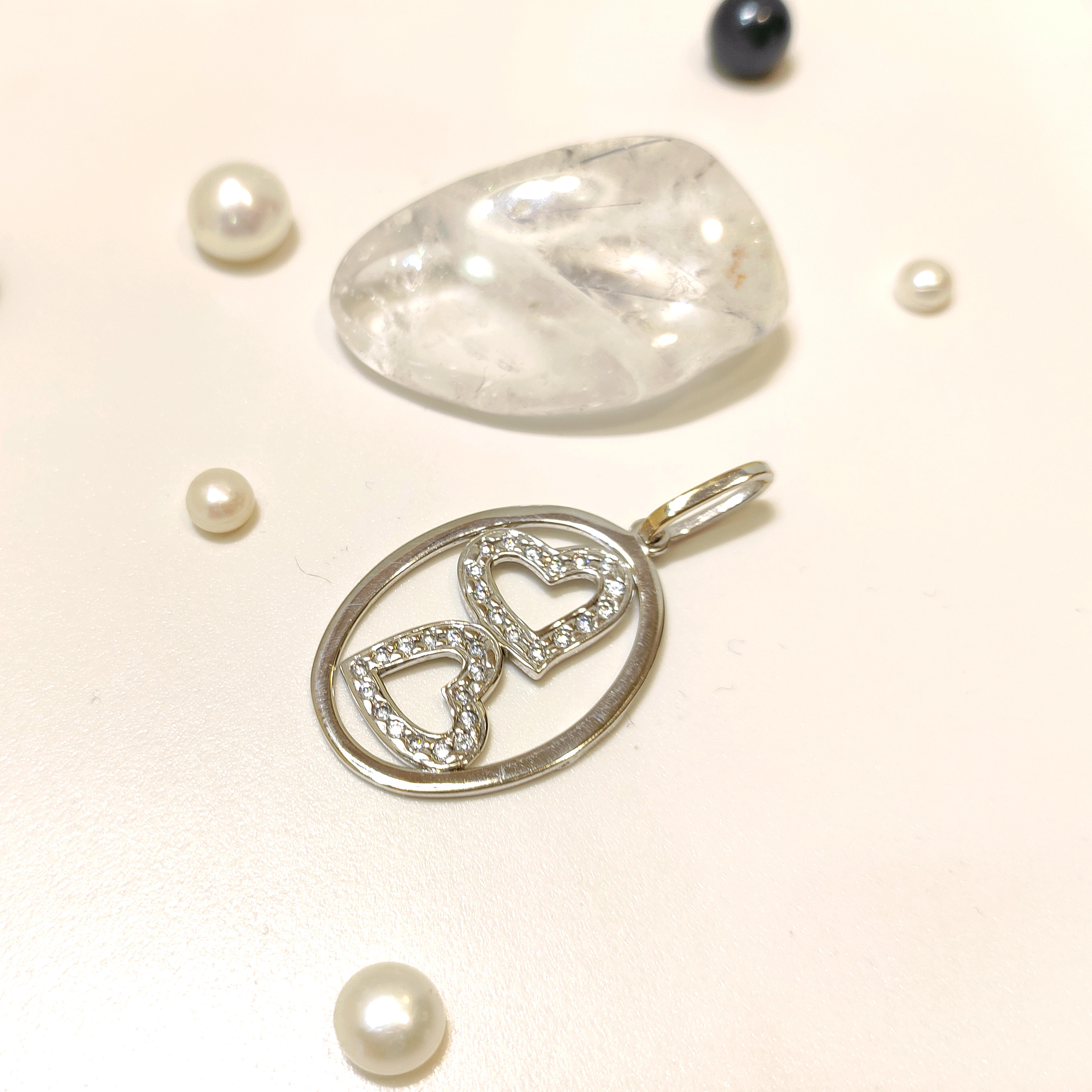 Çİft Kalpli Kolye Ucu 14 Ayar Altın  HD VİDEOLU