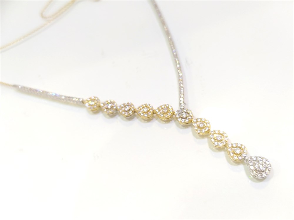 Damla Su Yolu Gerdanlık Kolye 14 AyAr Altın