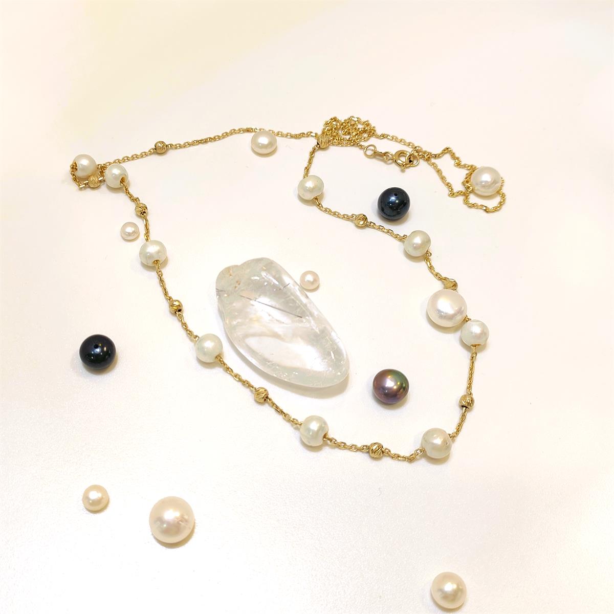 Dorika toplu İnci Kolye 14 Ayar Altın HD VİDEOLU