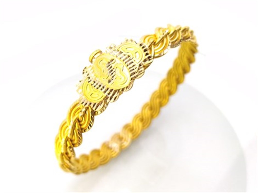 Elmas Kelepçe Bilezik 22 Ayar Altın