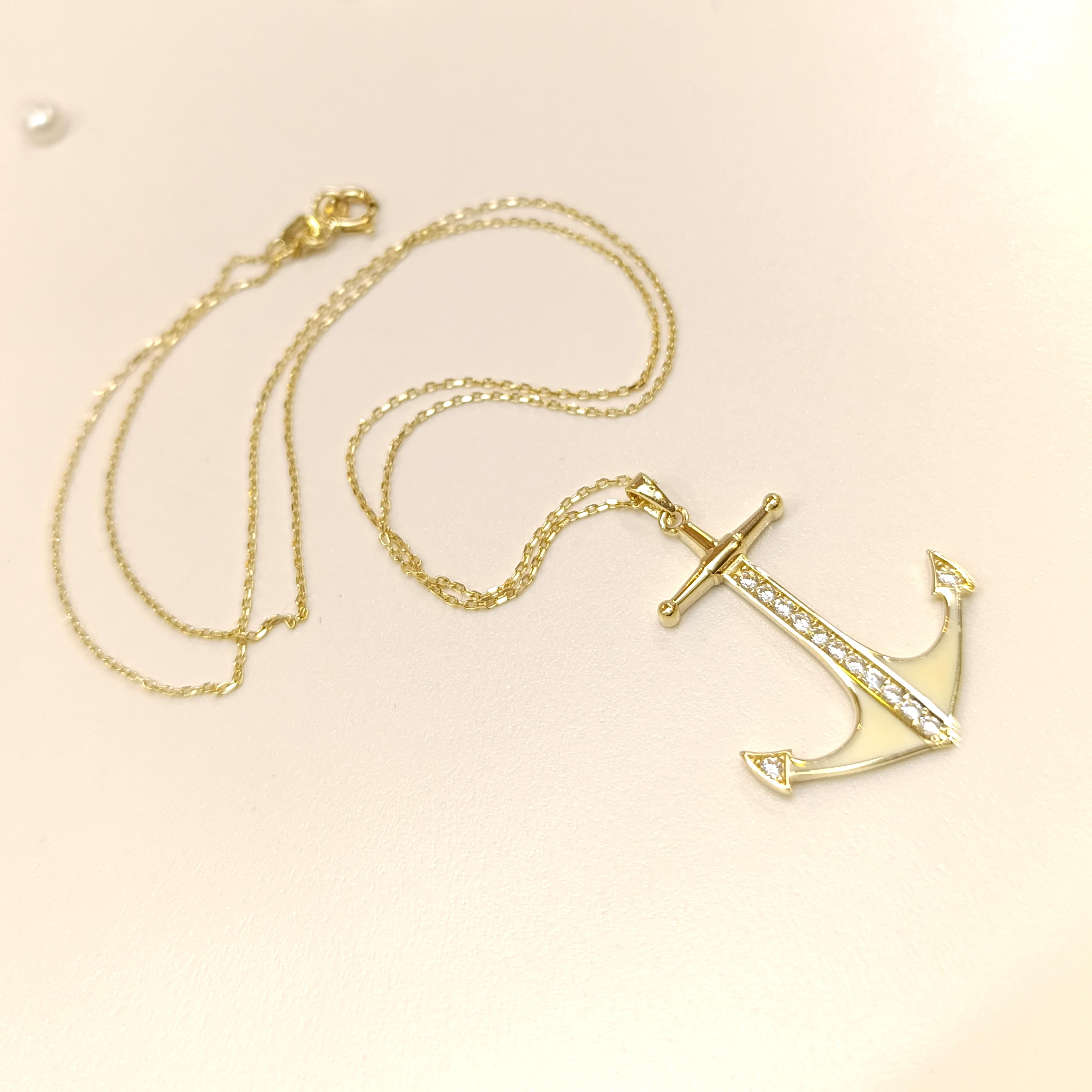 Gemi Çapası Kolye 14 Ayar Altın HD VİDEOLU