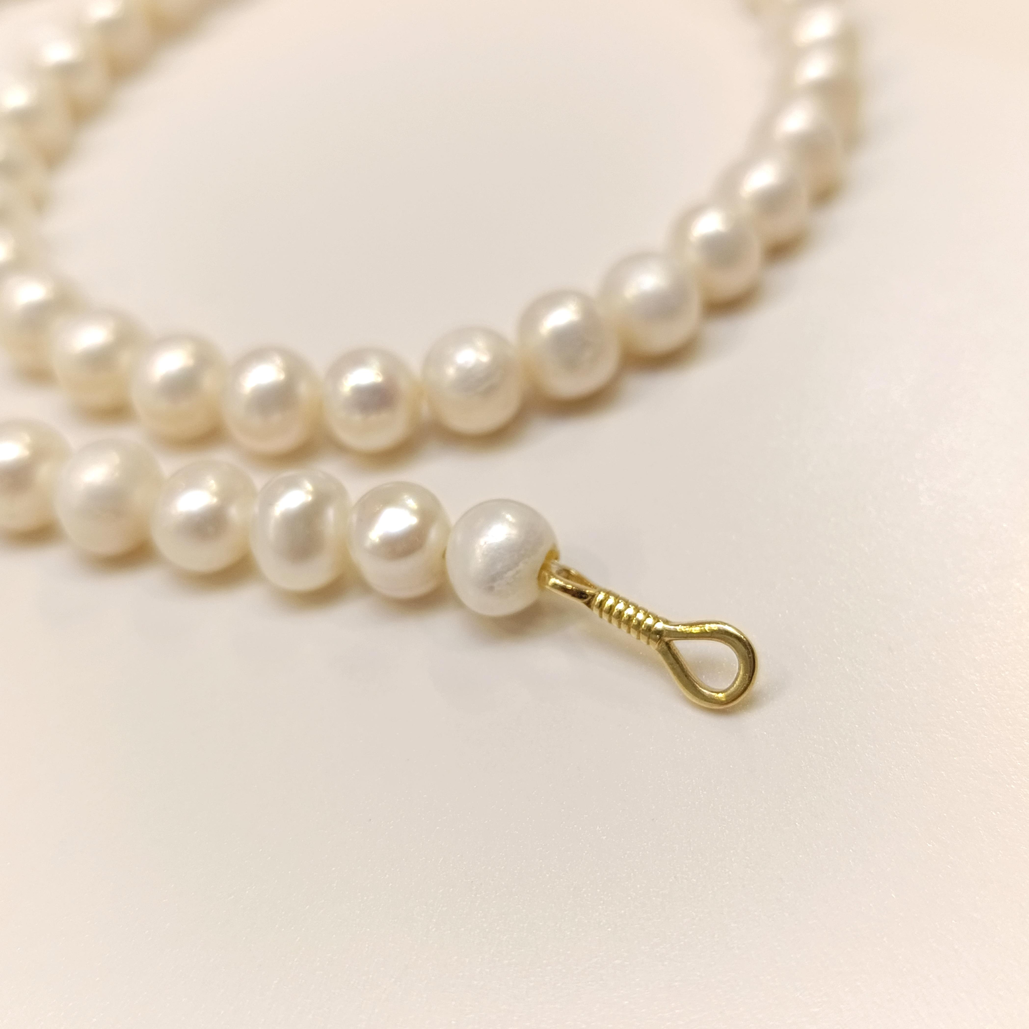 Gerçek İnci Antik Kilitli Gerdanlık Kolye 14 Ayar Altın HD VİDEOLU