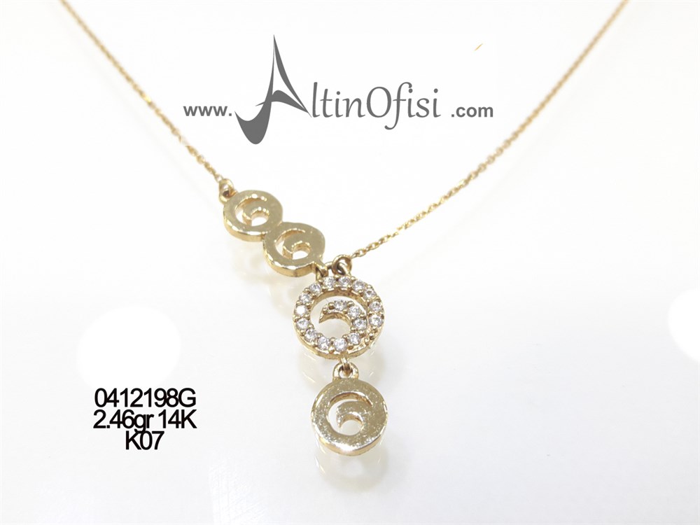 Girdap Lava Kolye 14 Ayar Altın