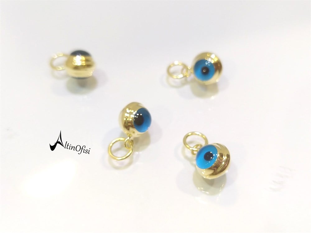 Göz Boncuklu Kolye Ucu 14 Ayar Altın