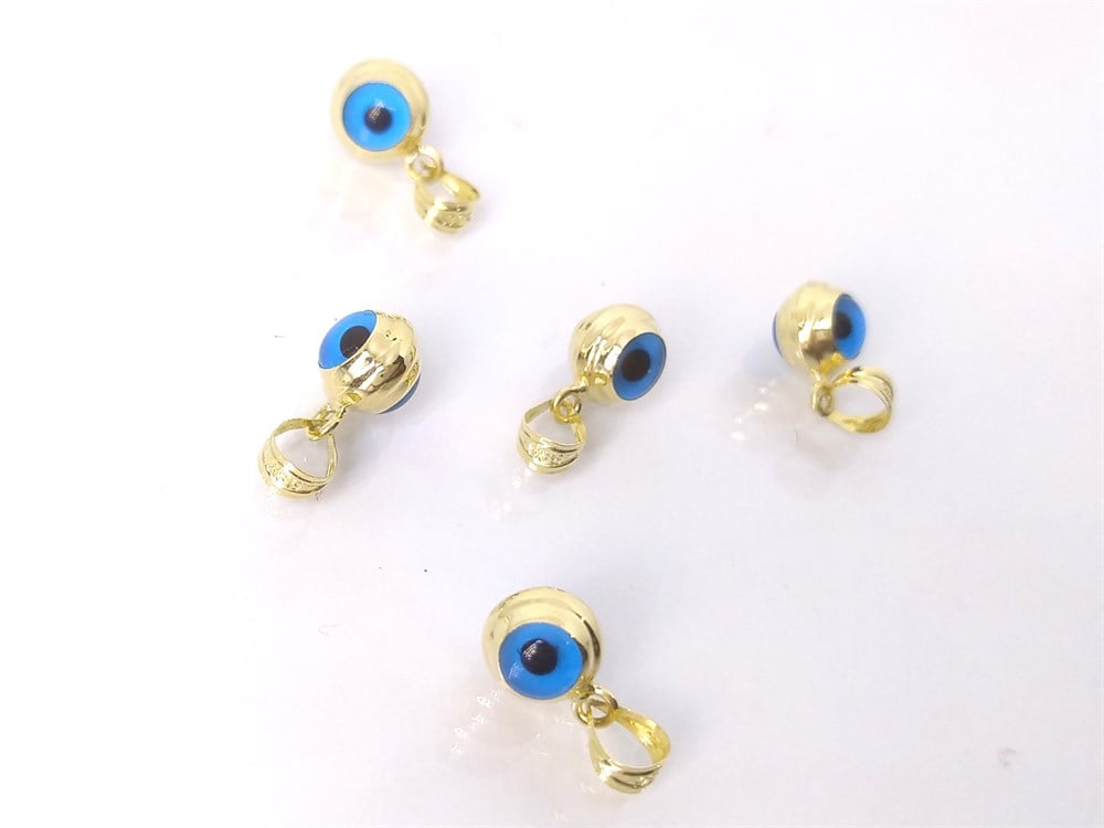 Göz Boncuklu Kolye Ucu 14 Ayar Altın