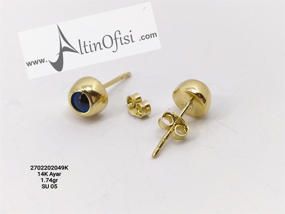 Göz Boncuklu Küpe 14 Ayar Altın