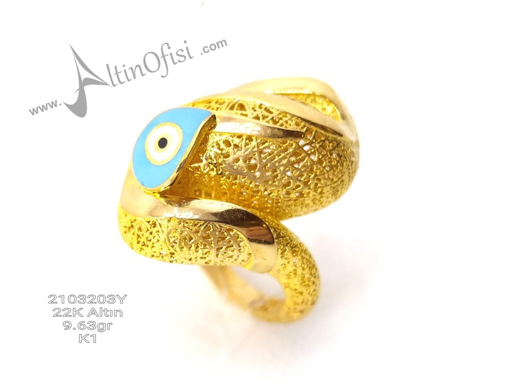 Göz Mineli Yüzük 22 Ayar Altın