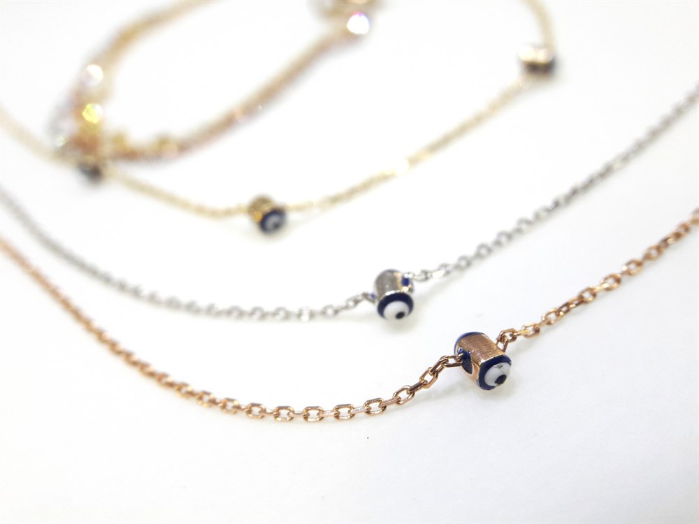 Gözboncuklu Kolye 14 Ayar Altın