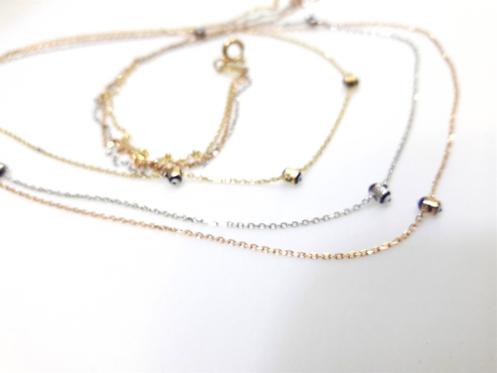 Gözboncuklu Kolye 14 Ayar Altın