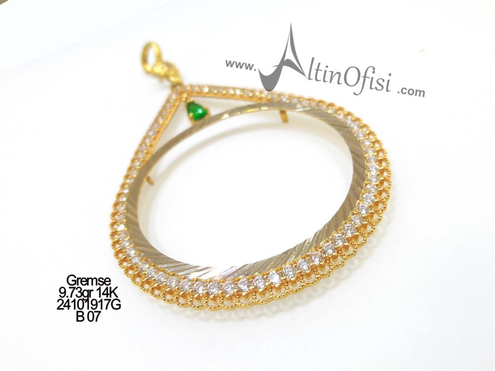 Gremse Çerçevesi Kolye 14 Ayar Altın