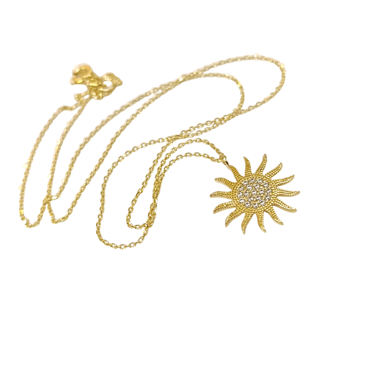 Güneş Kolye 14 Ayar Altın  HD VİDEOLU