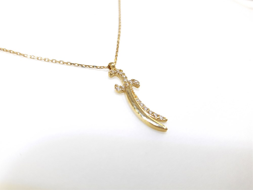 HZ. Ali'nin Kılıcı Kolye 14 Ayar Altın