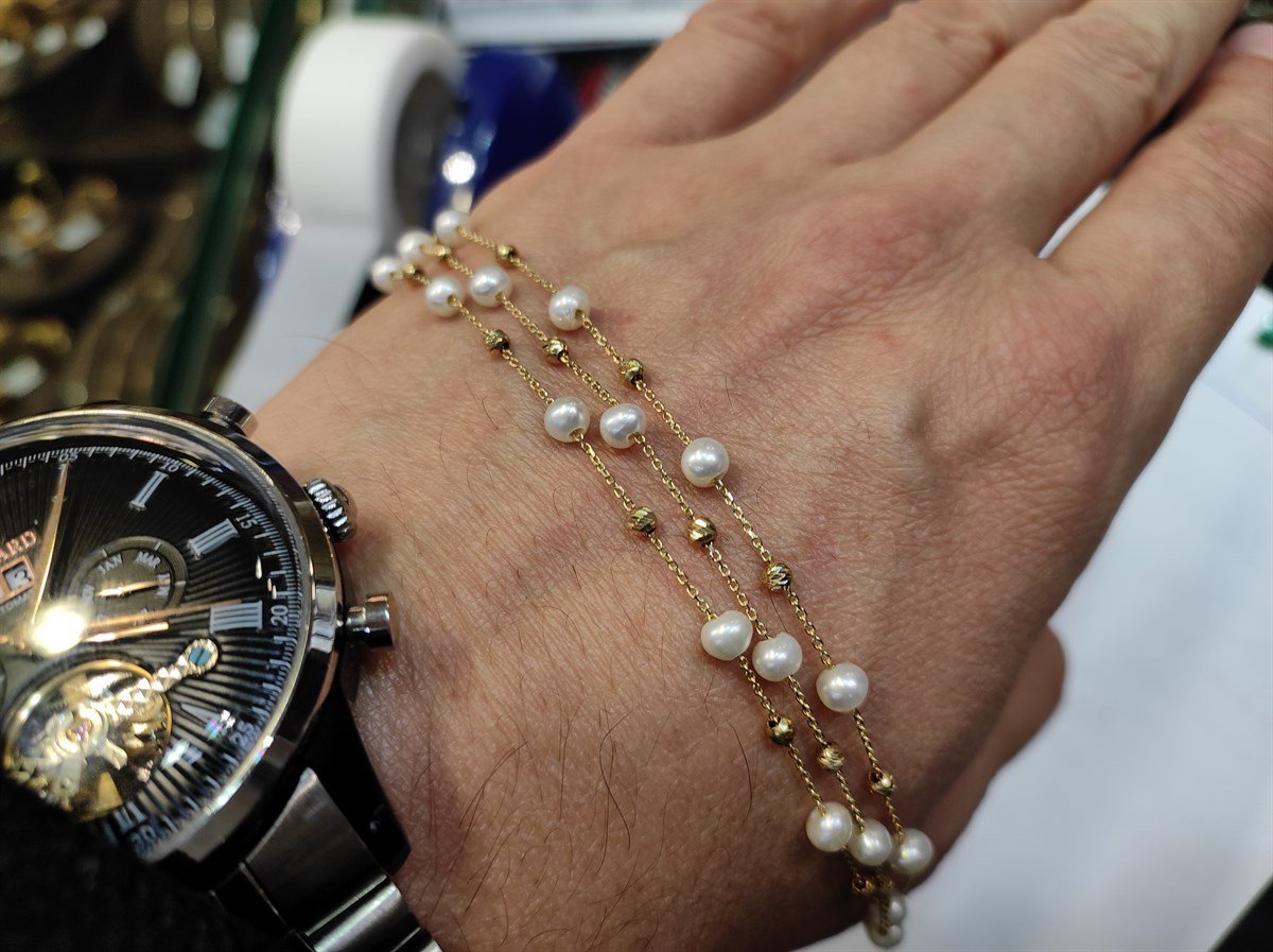 İnci 14 Ayar Altın bileklik KİŞİYLE ÖZEL SİPARİŞ