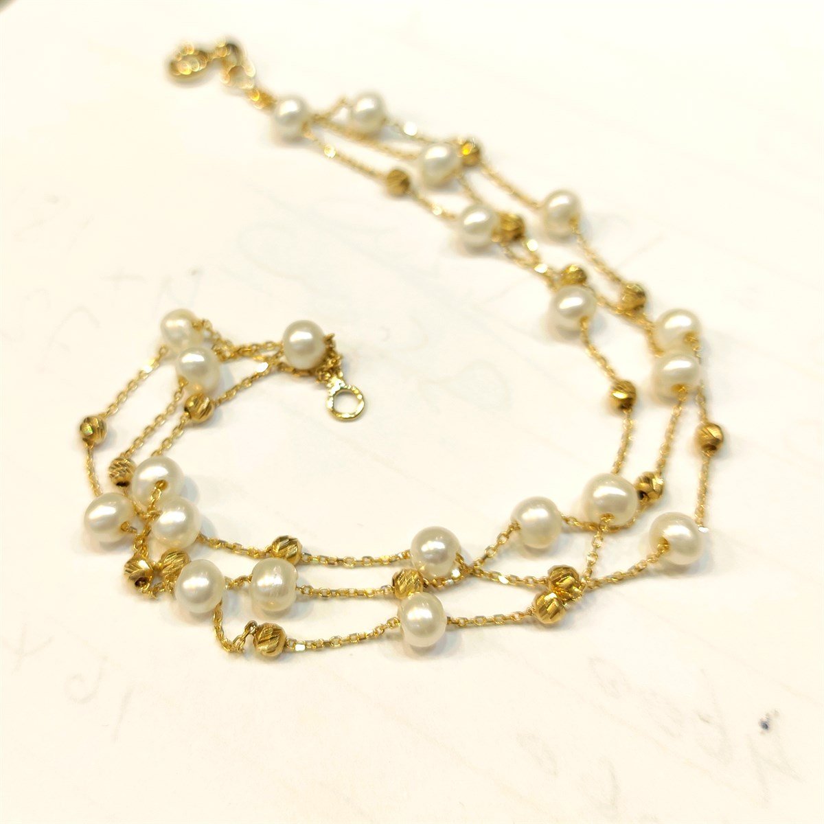 İnci 14 Ayar Altın bileklik KİŞİYLE ÖZEL SİPARİŞ