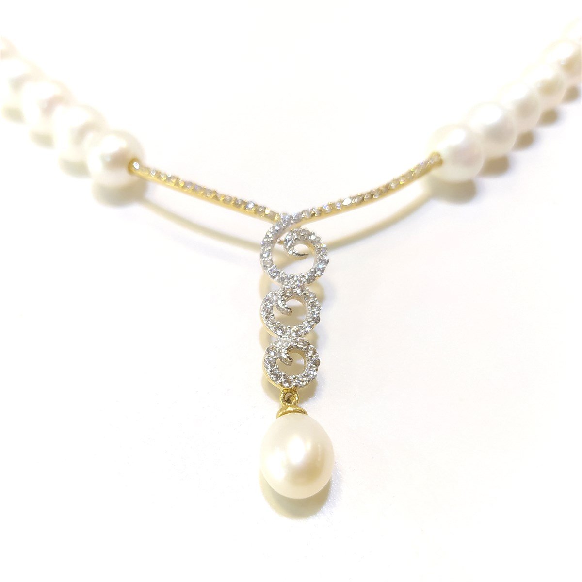 İnci Gerdanlık Kolye 14 Ayar Altın