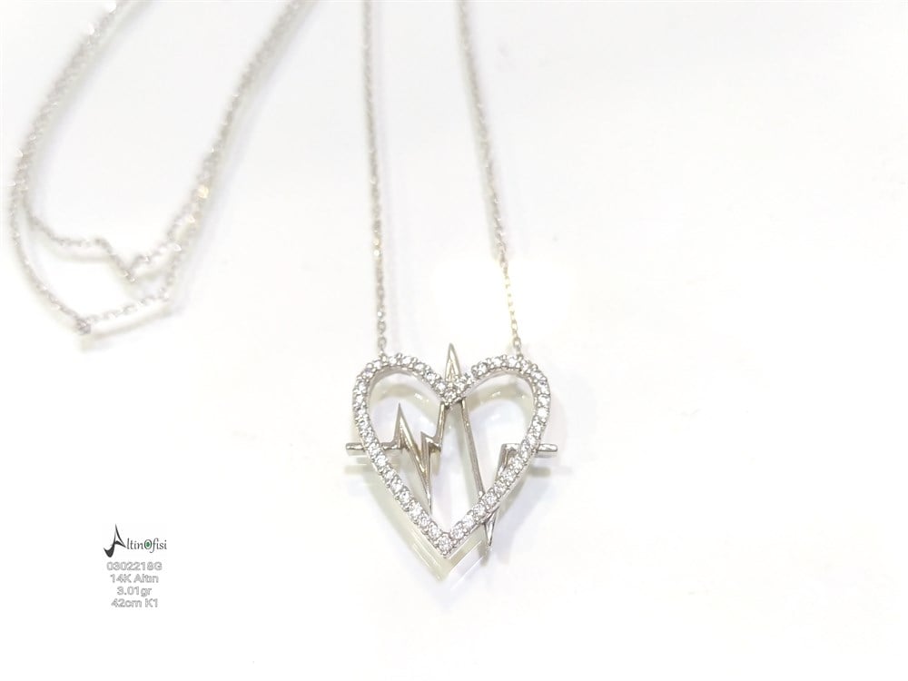 Kalp Atışı Kolye 14 AyAr Altın