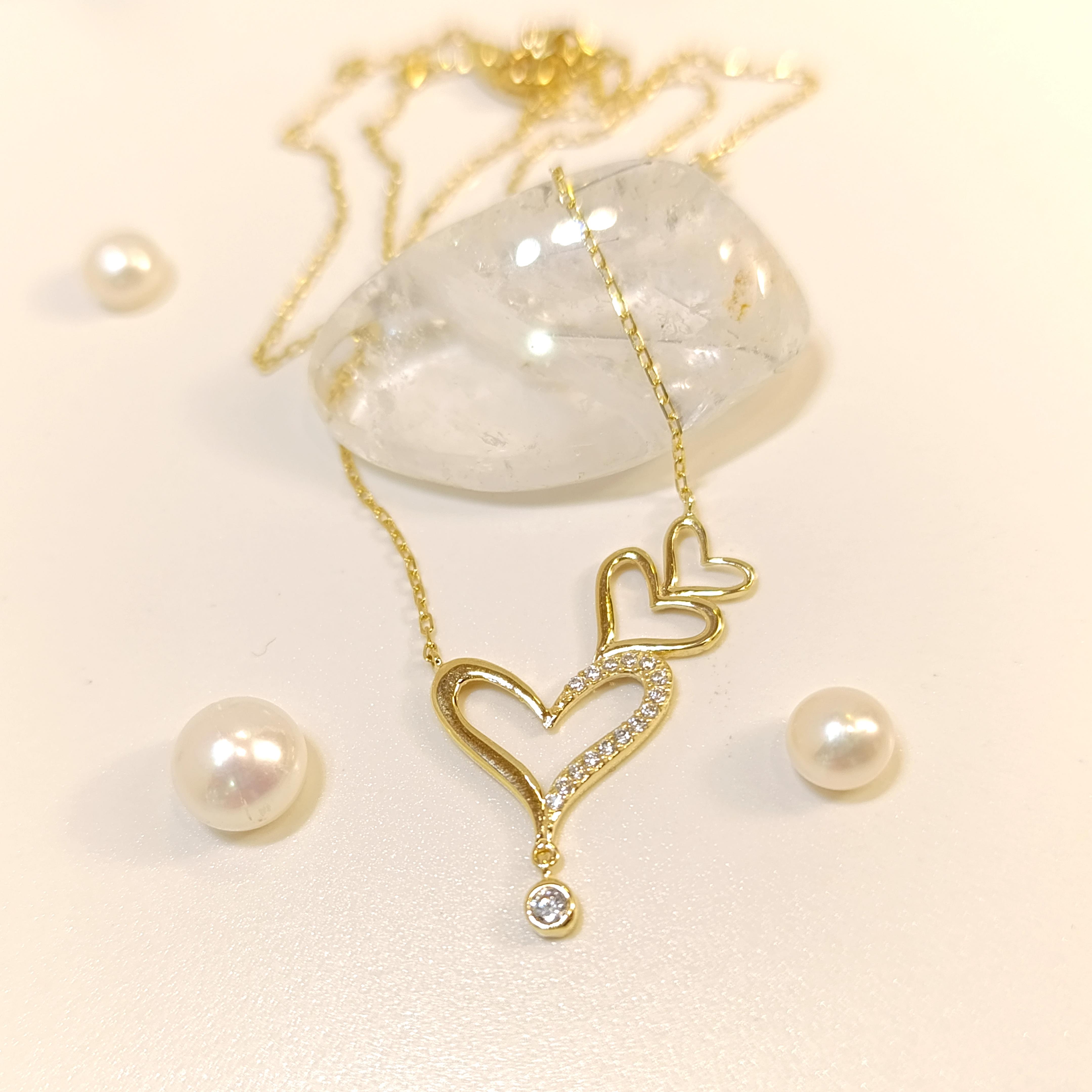 Kalp Kolye 14 Ayar  Altın HD VİDEOLU