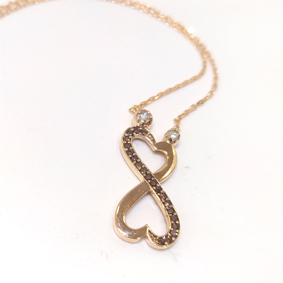 Kalpli Sonsuzluk Kolye 14 Ayar Altın 