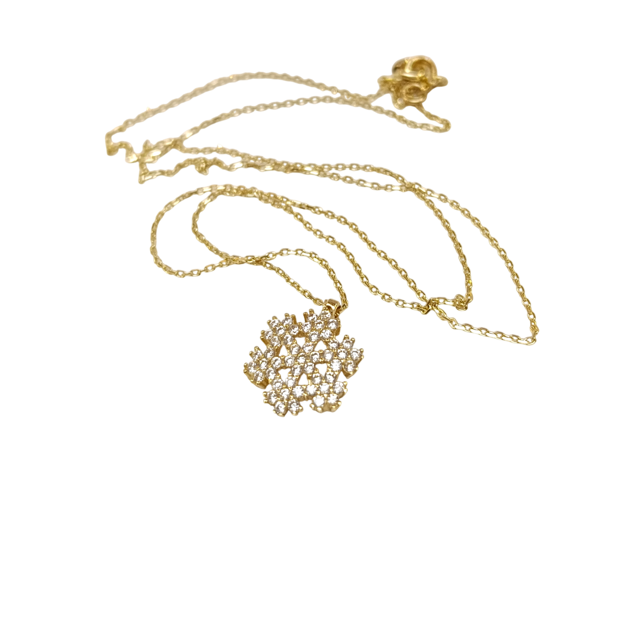 Kar Tanesi Kolye 14 Ayar Altın HD VİDEOLU