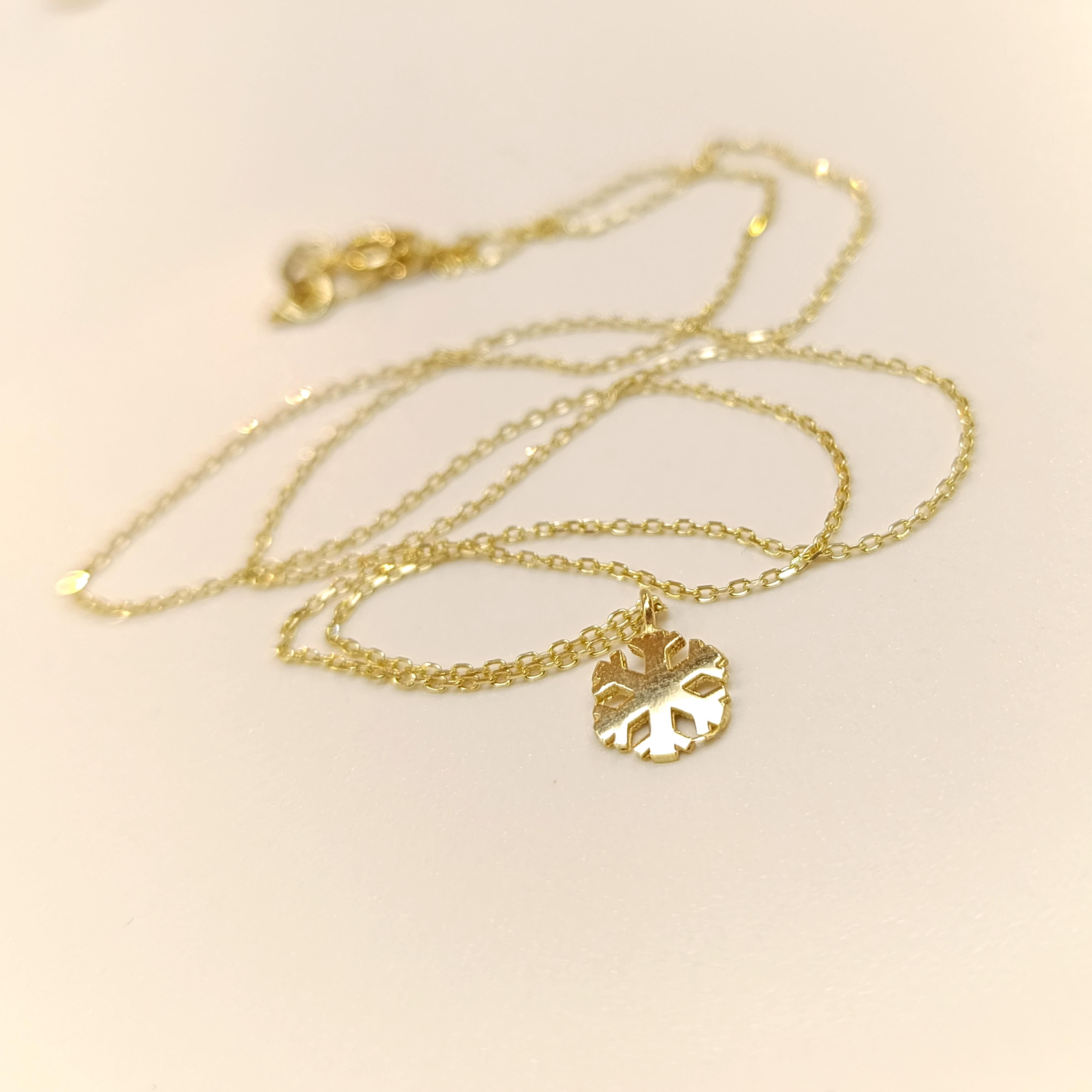 Kar Tanesi Kolye 14 Ayar Altın HD VİDEOLU