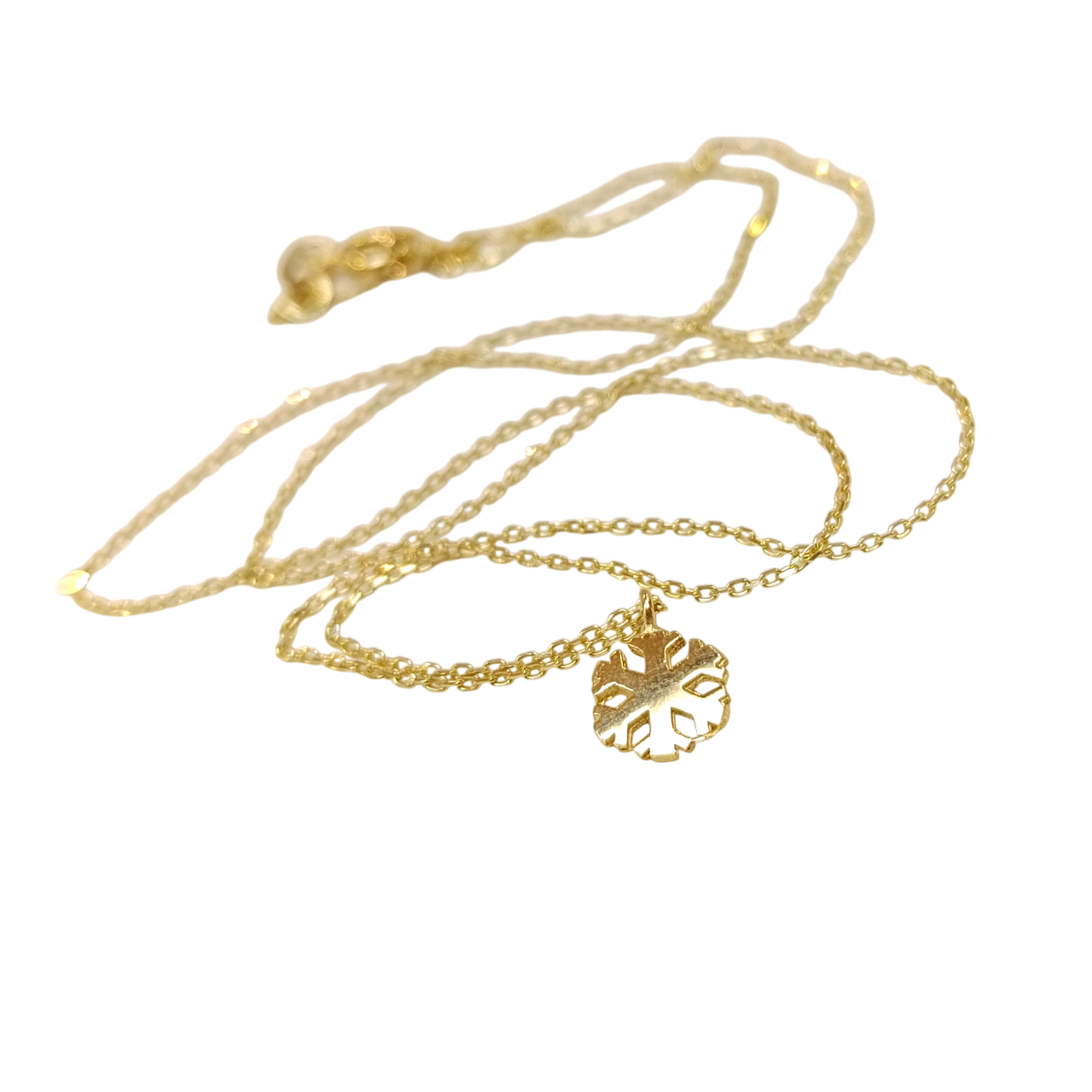 Kar Tanesi Kolye 14 Ayar Altın HD VİDEOLU