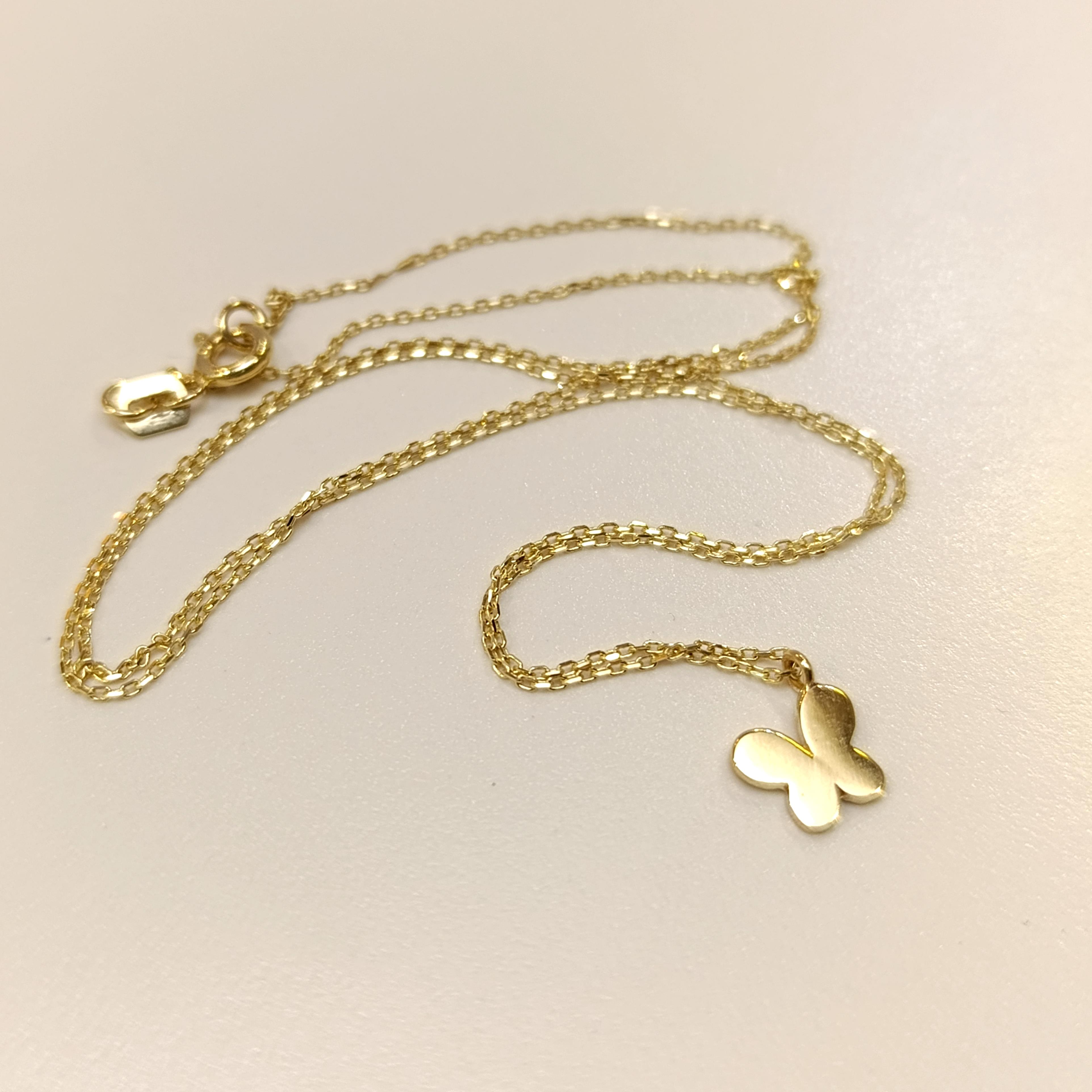 Kelebek Kolye 14 Ayar Altın  HD VİDEOLU