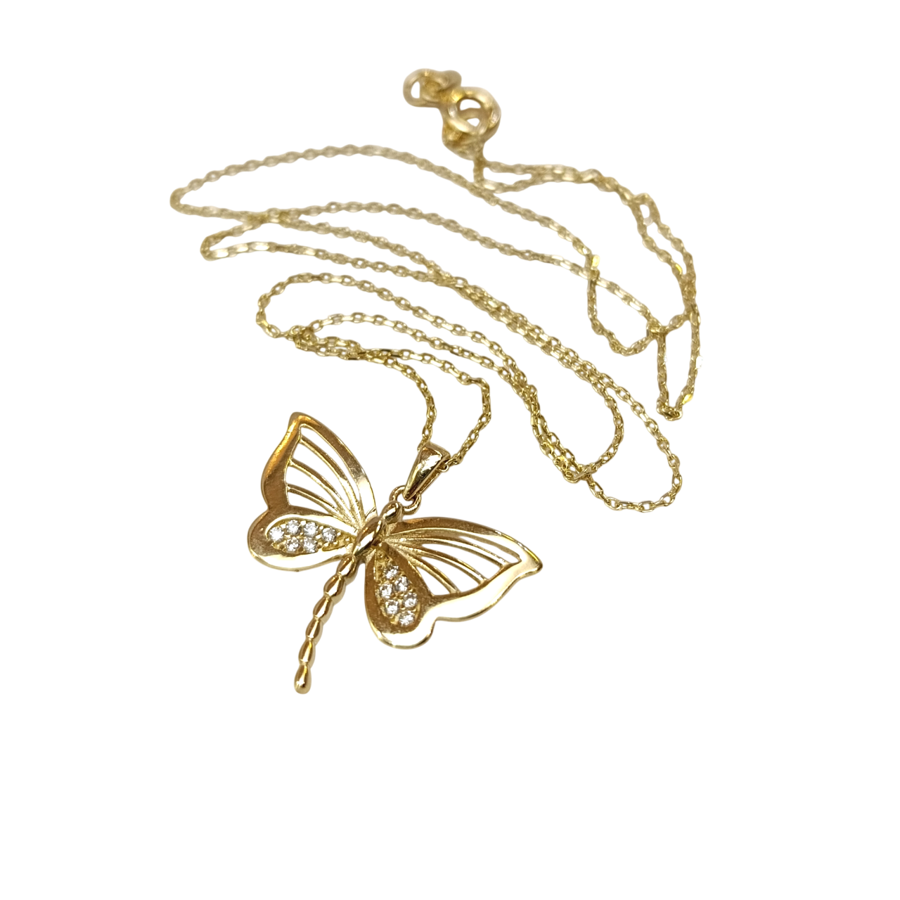 Kelebek Kolye 14 Ayar Altın  HD VİDEOLU