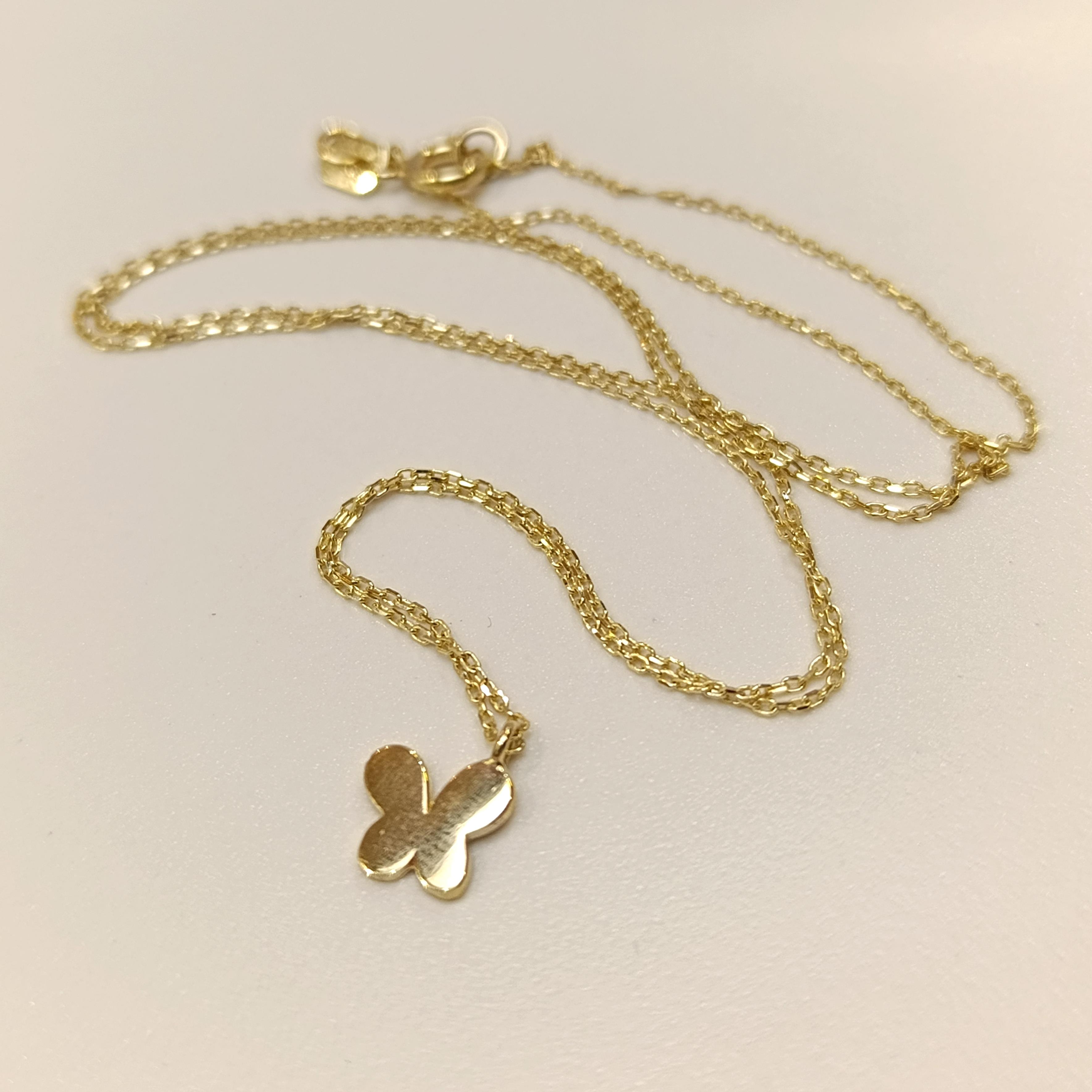 Kelebek Kolye 14 Ayar Altın  HD VİDEOLU