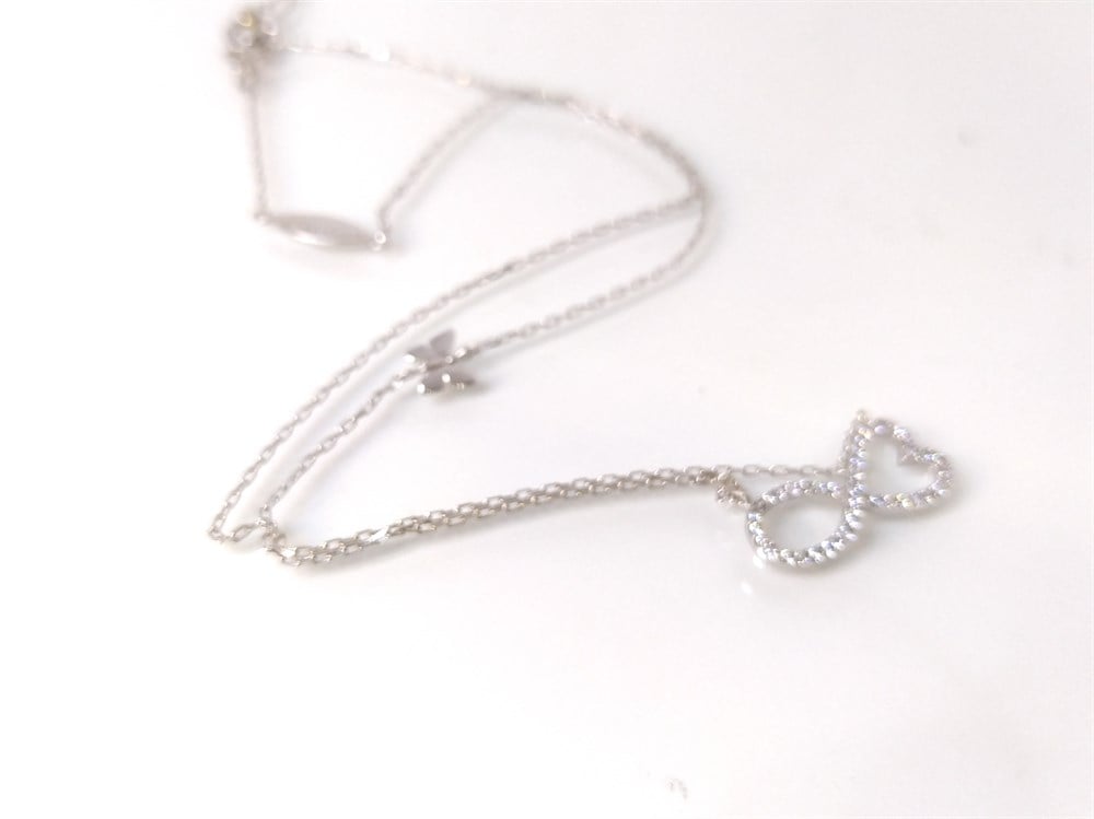 Kelebekli Sonsuzluk Kolye 14 Ayar Altın