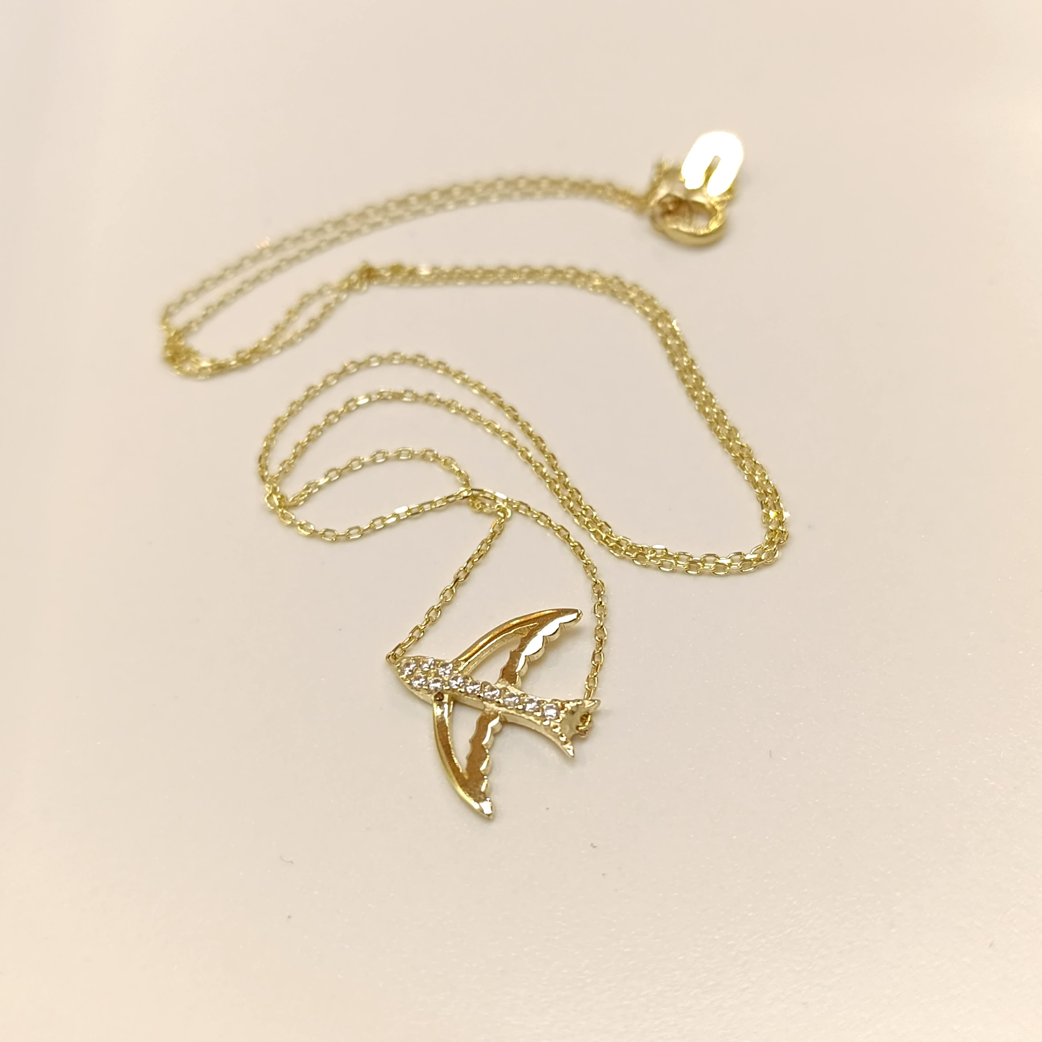 Kırlangıç Kolye 14 Ayar Altın  HD VİDEOLU