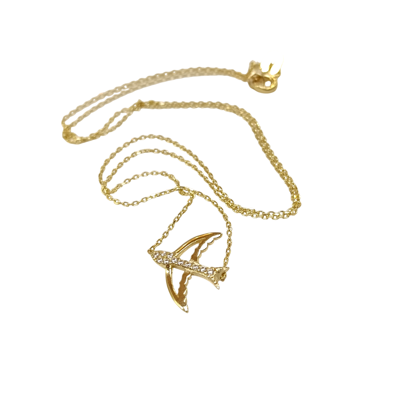 Kırlangıç Kolye 14 Ayar Altın  HD VİDEOLU