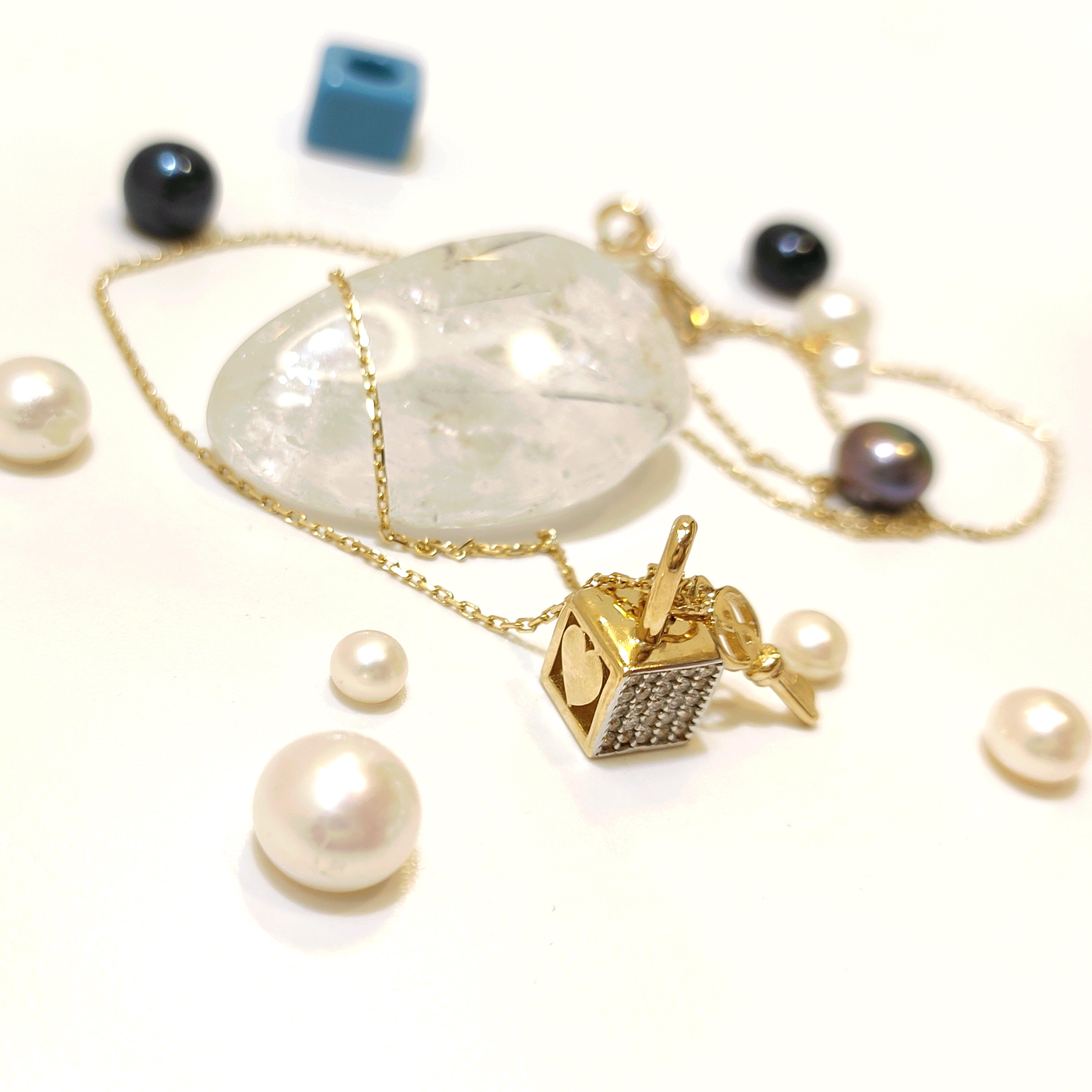 Kutu ve Anahtar Kolye 14 Ayar Altın  HD VİDEOLU