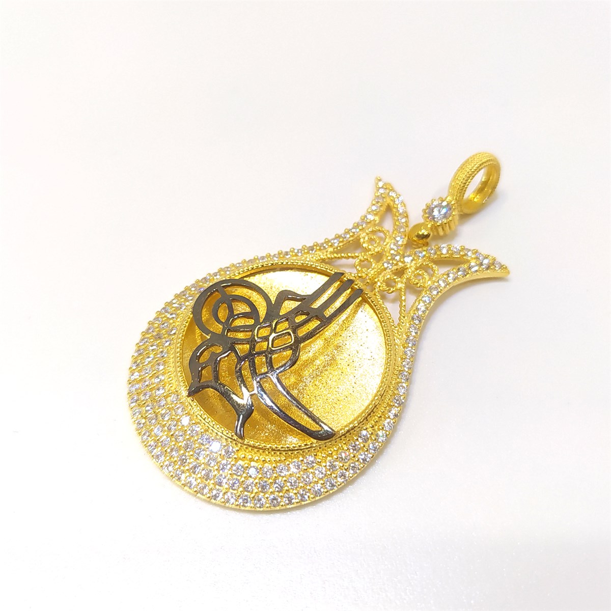 Lale Tuğralı Kolye Ucu 14 Ayar Altın 