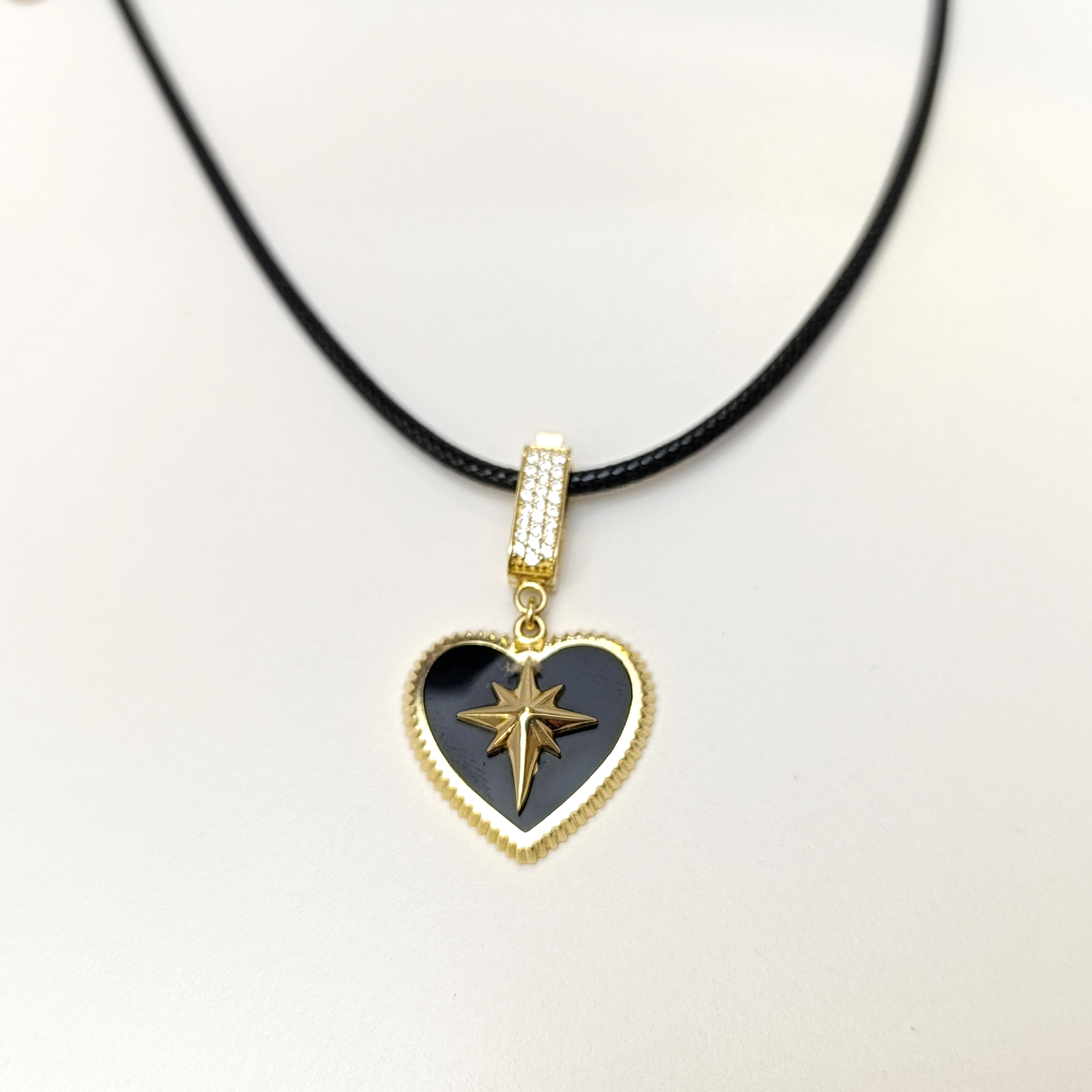 Madalyon Kalpli Kuzey Yıldızı Kolye 14 Ayar Altın HD VİDEOLU