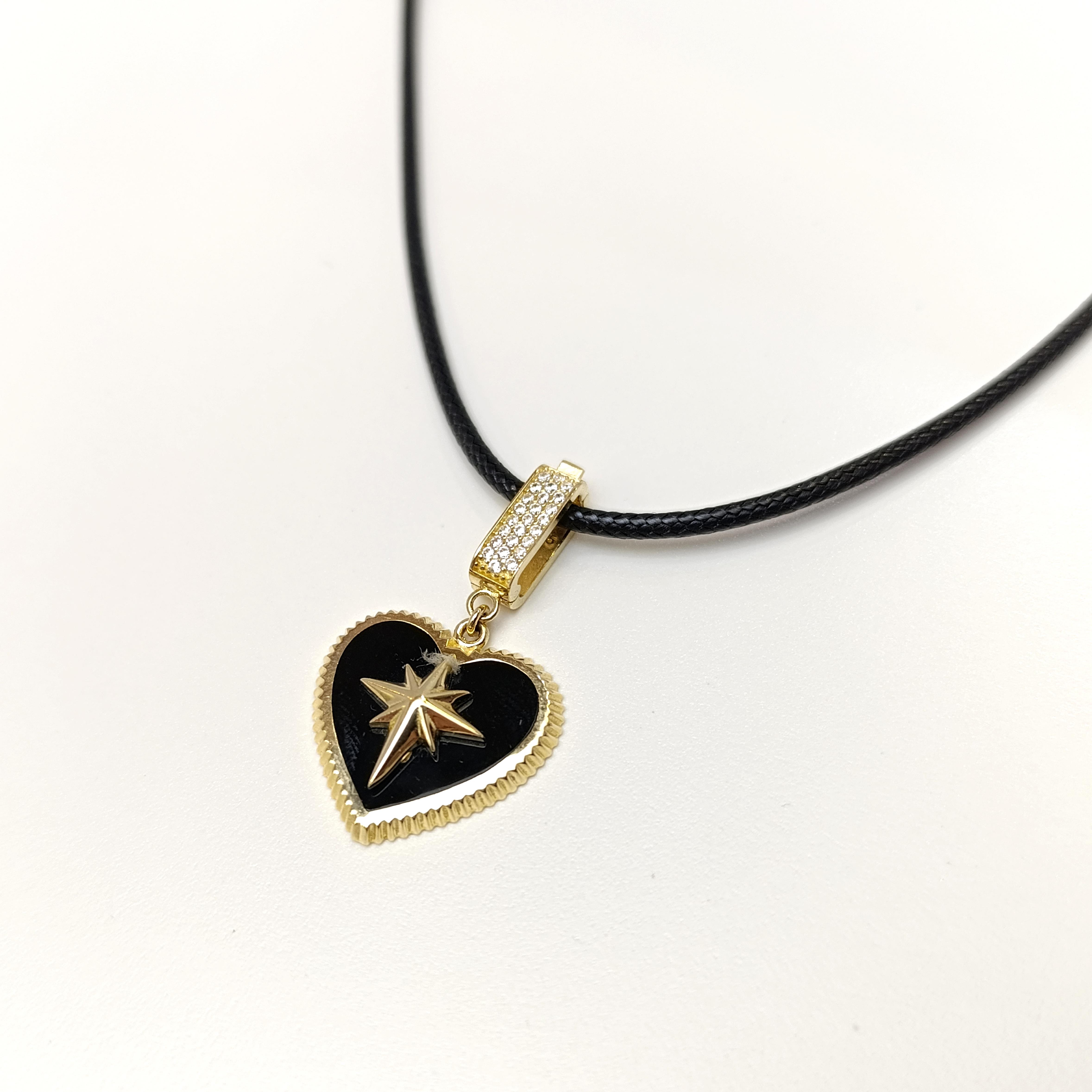 Madalyon Kalpli Kuzey Yıldızı Kolye 14 Ayar Altın HD VİDEOLU