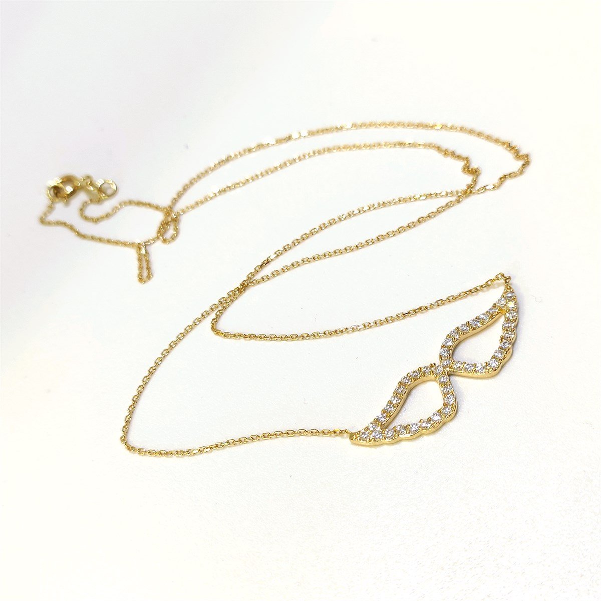 Melek Kanadı Kolye 14 Ayar Altın HD VİDEOLU