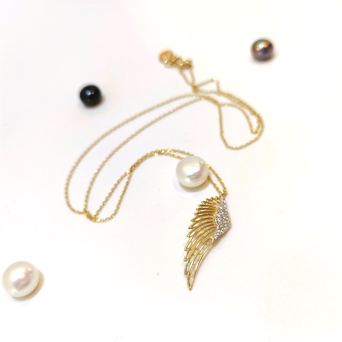 Melek Kanadı Kolye 14 Ayar Altın HD VİDEOLU