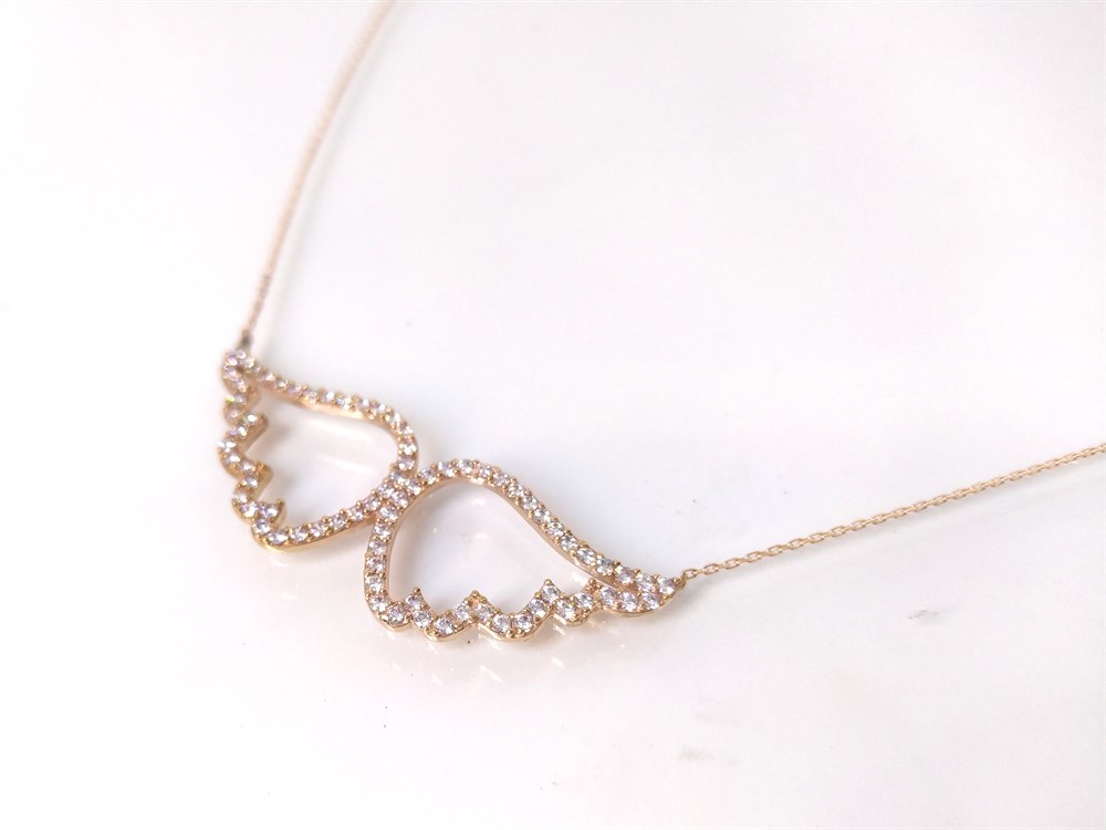 Melek Kanadı Kolye 14 Ayar Altın