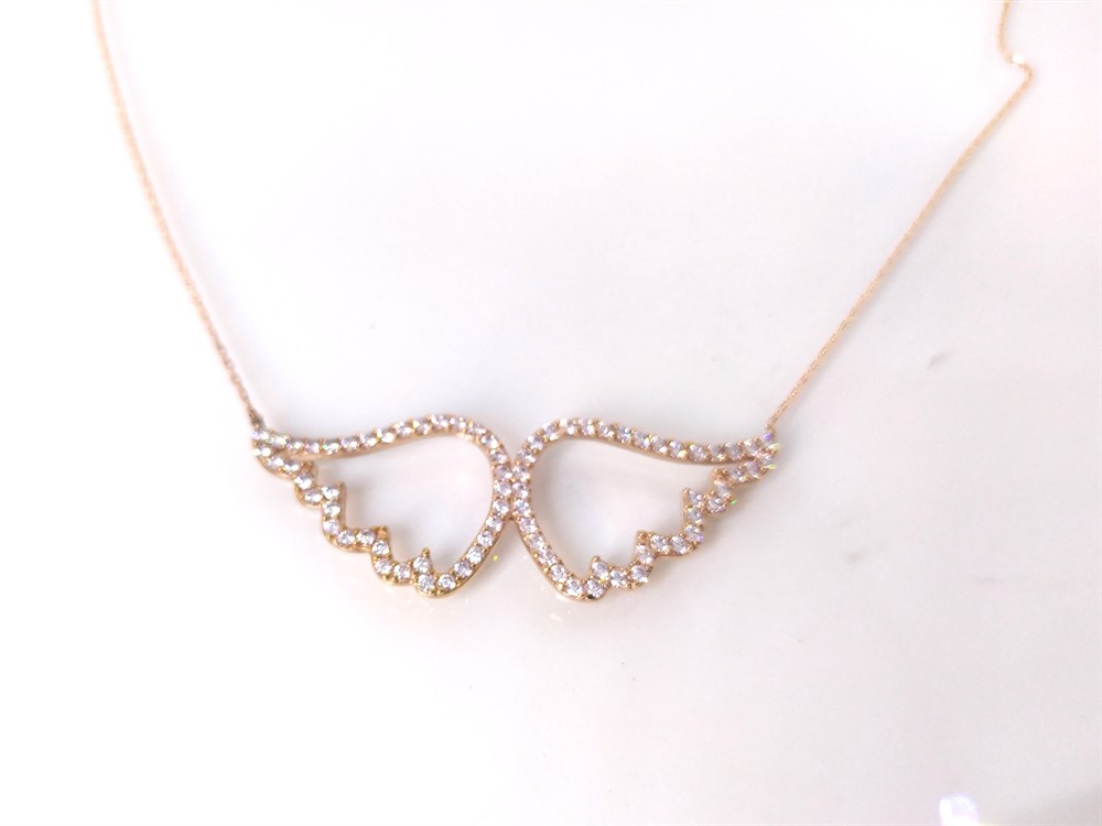 Melek Kanadı Kolye 14 Ayar Altın