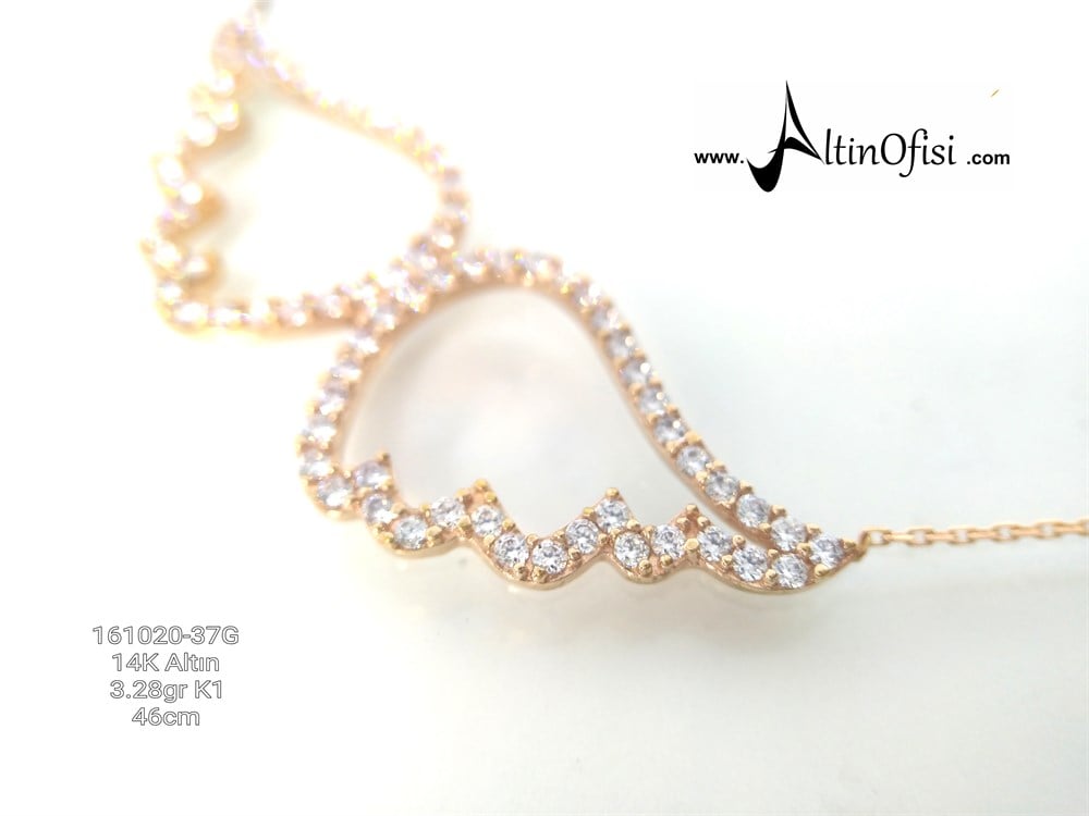 Melek Kanadı Kolye 14 Ayar Altın