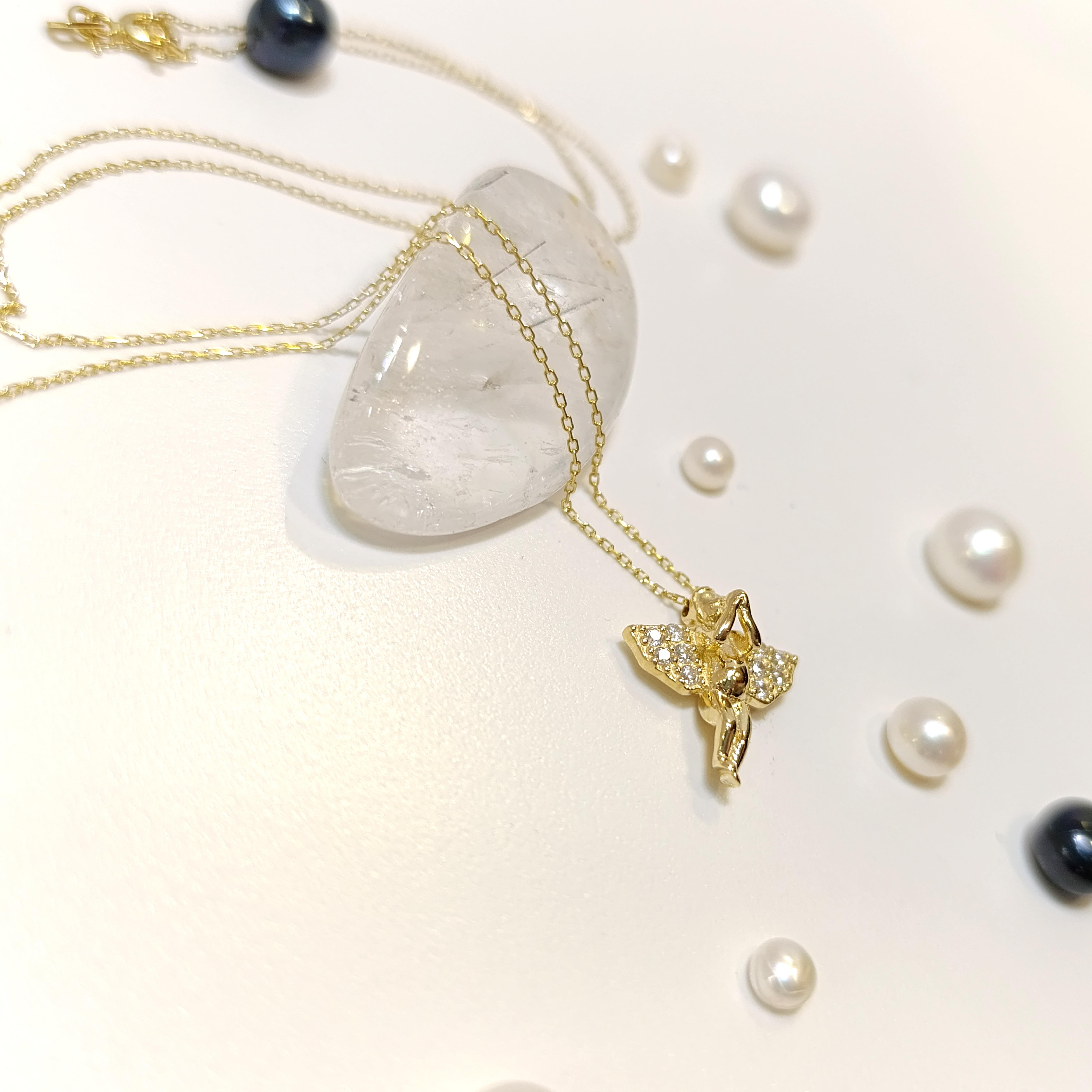 Melek Kolye 14 Ayar  Altın HD VİDEOLU