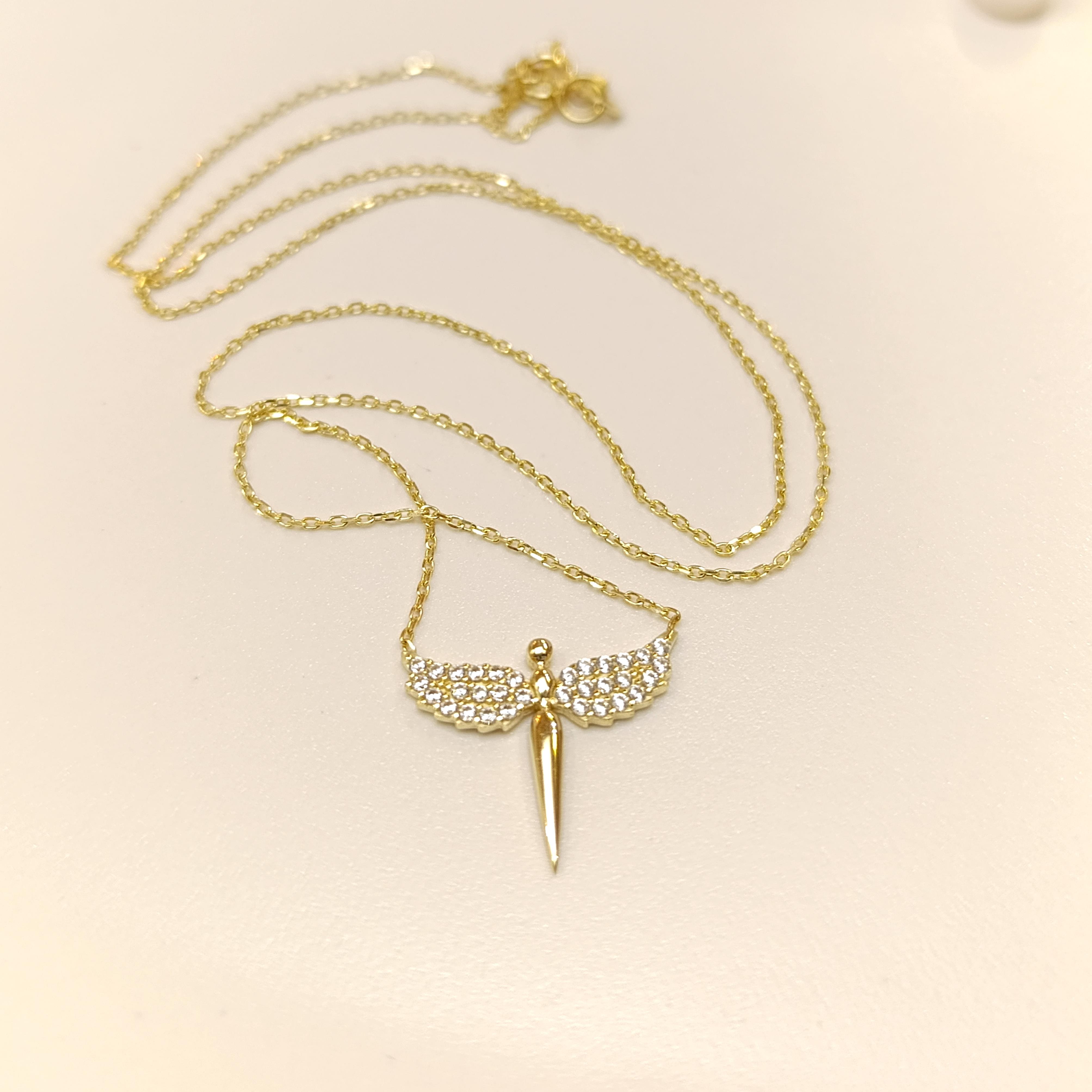 Mikail'in kılıcı Melek Kolye 14 Ayar Altın  HD VİDEOLU