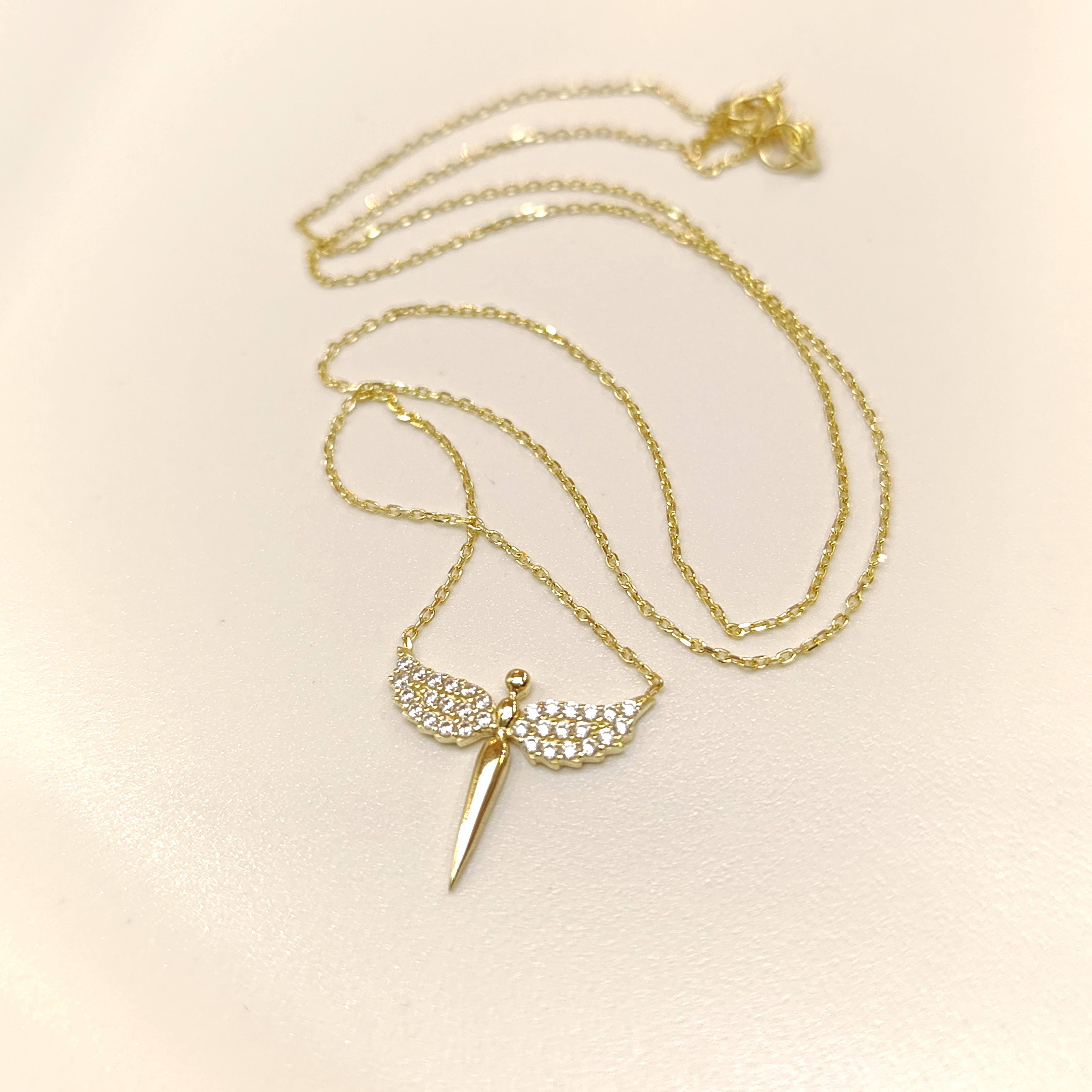 Mikail'in kılıcı Melek Kolye 14 Ayar Altın  HD VİDEOLU