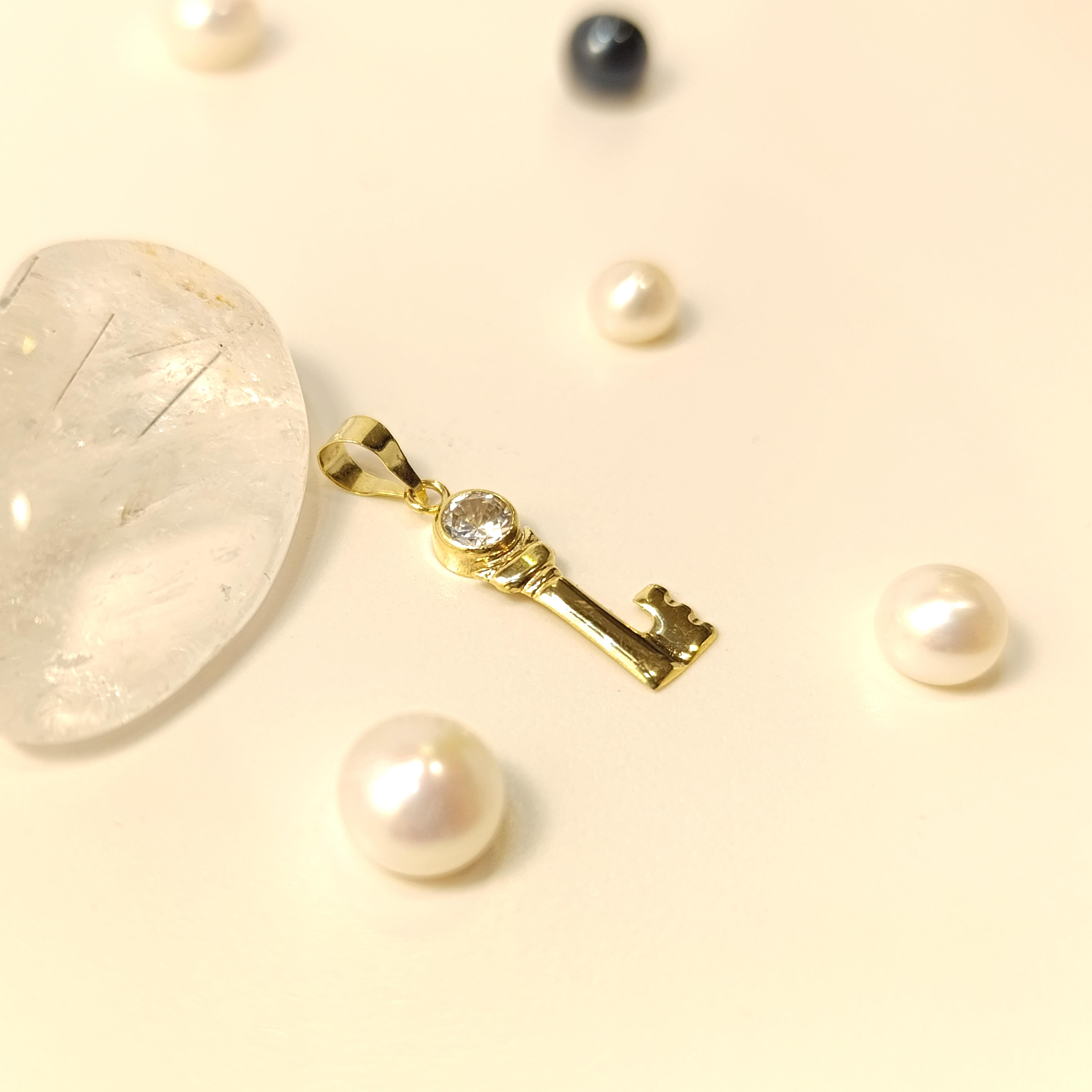 Mini Anahtar Kolye 14 Ayar  Altın HD VİDEOLU