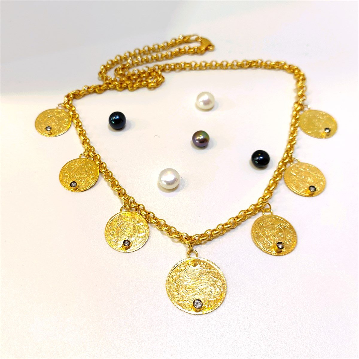 Otantik 22K Penezli  14K Zincirli Kolye Gerdanlık Altın HD VİDEOLU