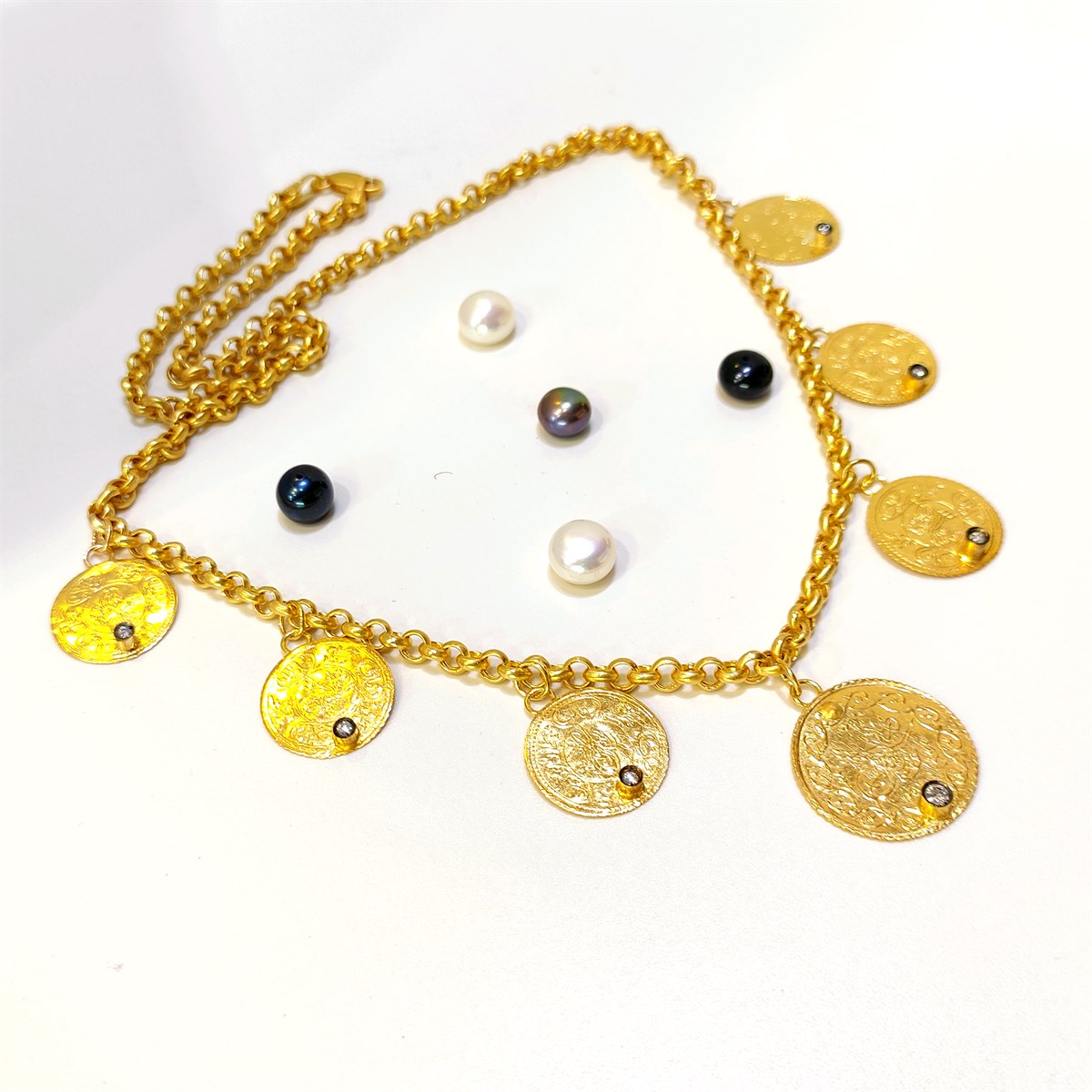 Otantik 22K Penezli  14K Zincirli Kolye Gerdanlık Altın HD VİDEOLU