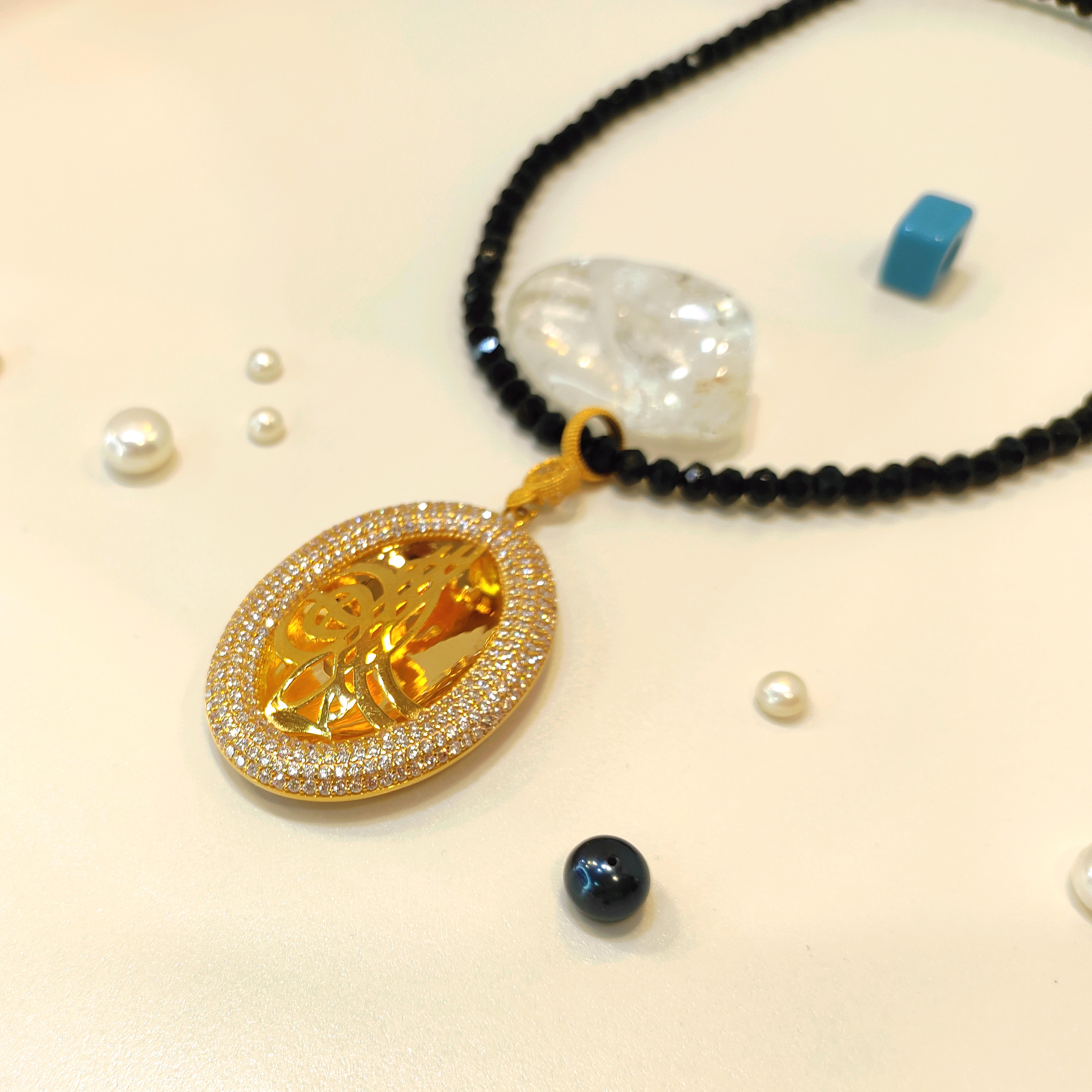 Oval Tuğralı Kolye 14 Ayar Altın HD VİDEOLU