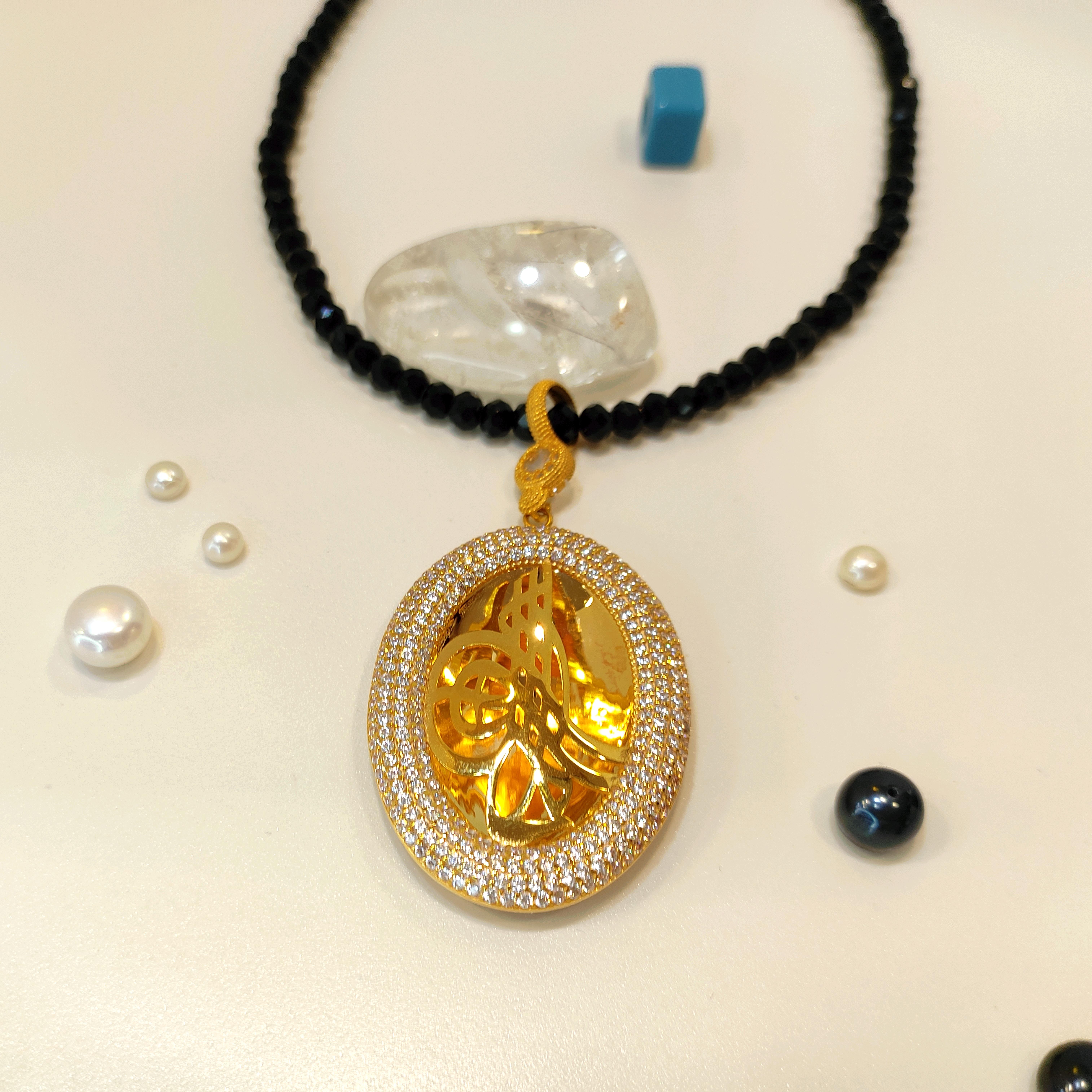 Oval Tuğralı Kolye 14 Ayar Altın HD VİDEOLU