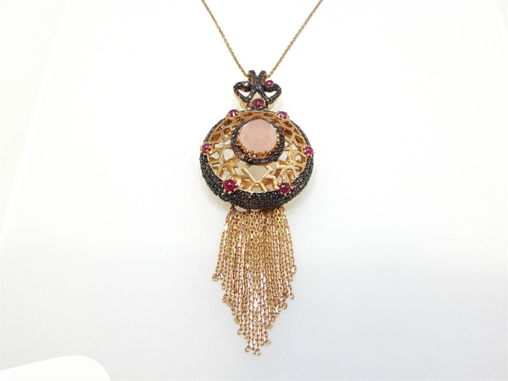 Özel Seri Doğal Taşlı Kolye 14 Ayar Altın